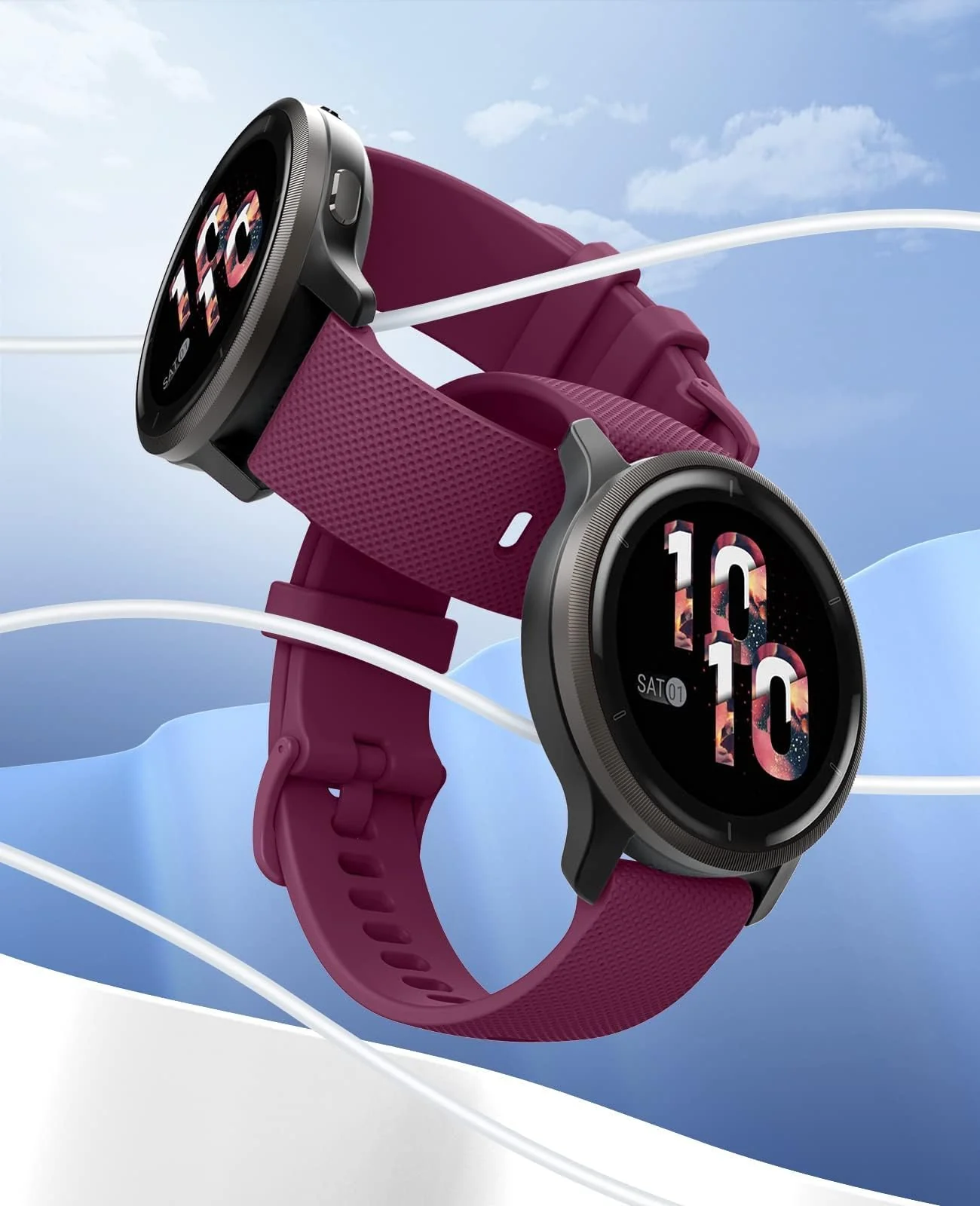 DL3 Mobilak Strap Silicone Buckle 20MM Band For Samsung Gear Sport/Watch 7/6/5/4/5 Pro 45mm/S2 classic/active 2 40mm 44mm/Amazfit GTS 2/2e/GTS 3/3 Pro/GTS 4/GTS 2 Mini/3 Mini/4 Mini/Bip 3/Bip 3 Pro - Wine Red