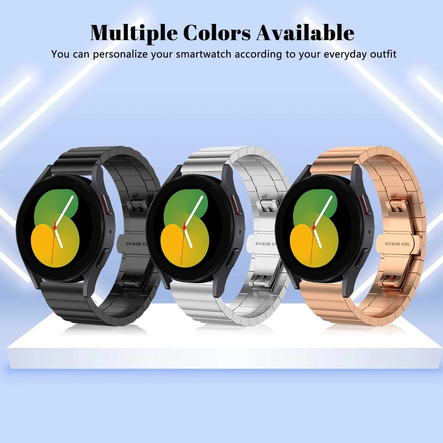 DL3 Mobilak Metal Bracelet Compatible with Xiaomi Redmi Watch 5 Active/Redmi Watch 5 Lite, 22mm Stainless Steel Replacement Band with Folding Clasp, Adjustable Replacement Bracelet Wristband - A. Silver