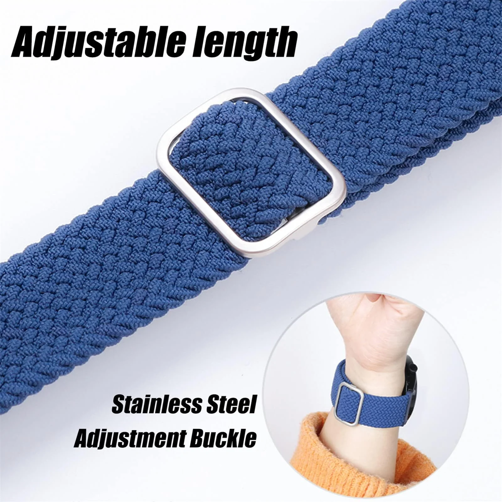 DL3 Mobilak Dl3 Mobailk Braided Bracelet Compatible with Huawei Band 10/Huawei Band 9/Huawei Band 8 for Men and Women, Braided Adjustable Elastic Nylon Sport Replacement Watch Strap - Red
