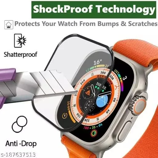 DL3 Mobilak (Tempered Glass Screen) Protector ForApple Watch Series 8 Ultra 49mm Soft Edge Protective Film [Anti-Scratch] [Bubble Free] [Ultra Shatterproof] [High Sensitive] (Tempered Glass) - Black
