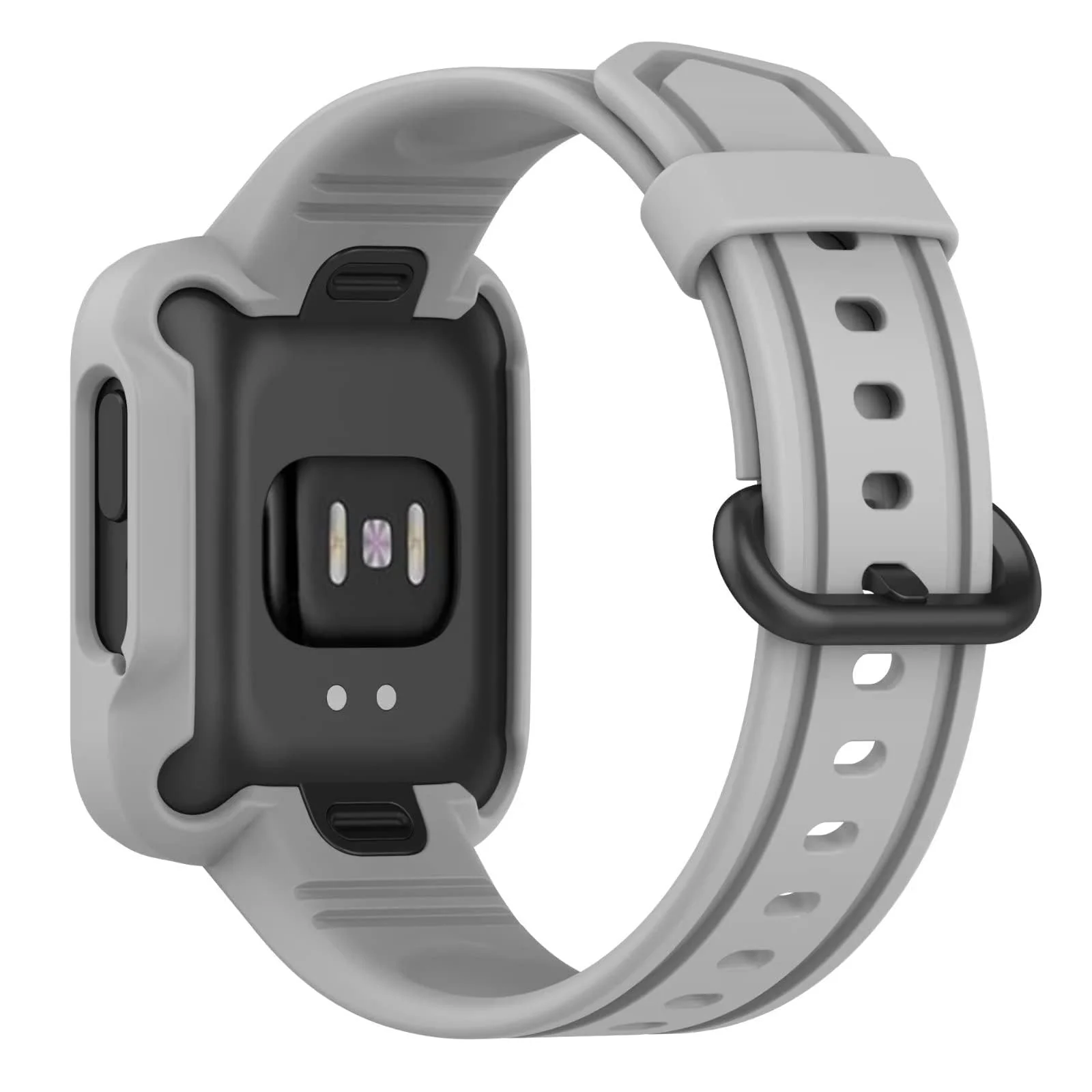 DL3 MOBILAK Replacement Wrist Band Compatible with Xiaomi MI Watch Lite/Redmi Watch 2 Lite/Poco Watch/Redmi Watch 2/Horloge 2, Adjustable Soft Silicone Wrist Strap with Cover - Grey
