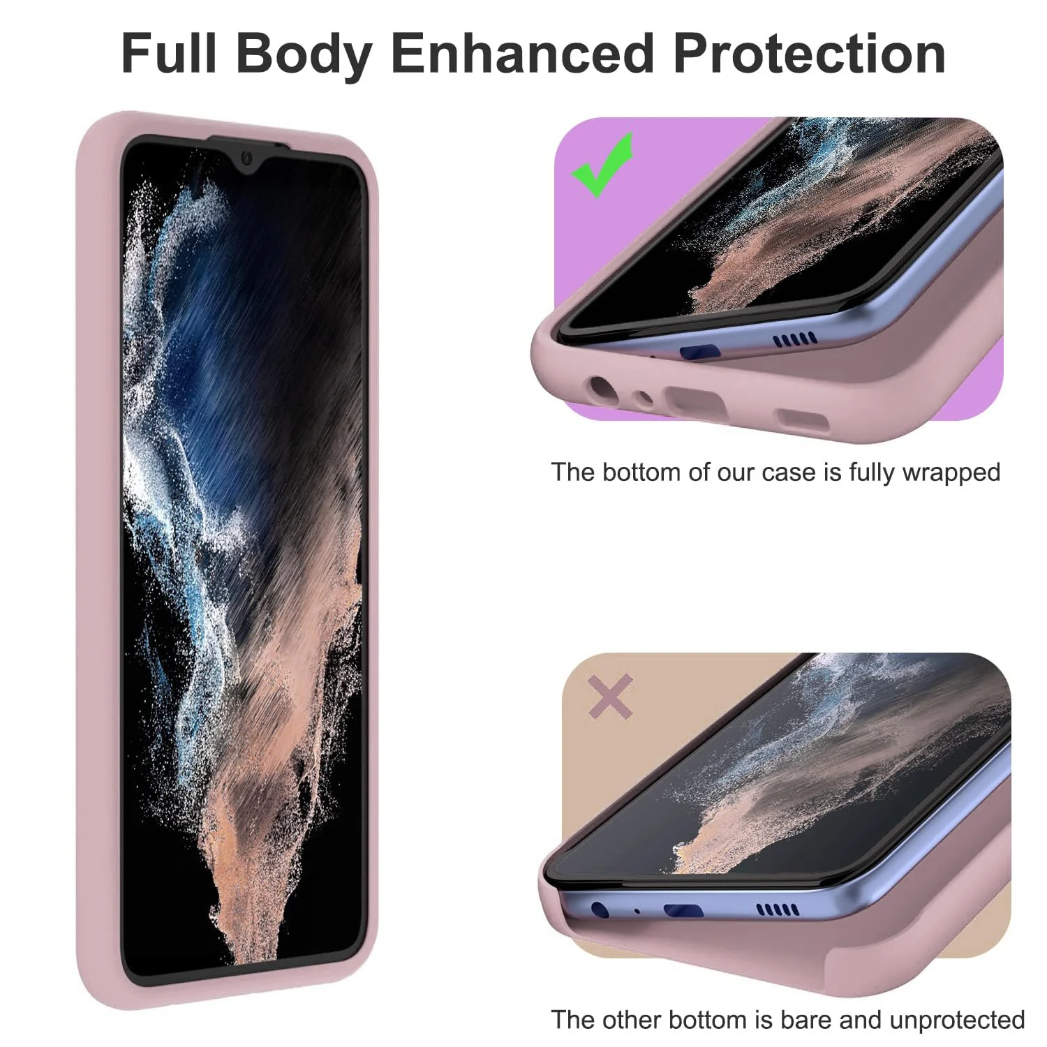 DL3 Mobilak Silicone Protective Case for Samsung Galaxy A04e, Shock-absorbing protection, Scratch-resistant surface, Soft microfiber lining - Cashmere