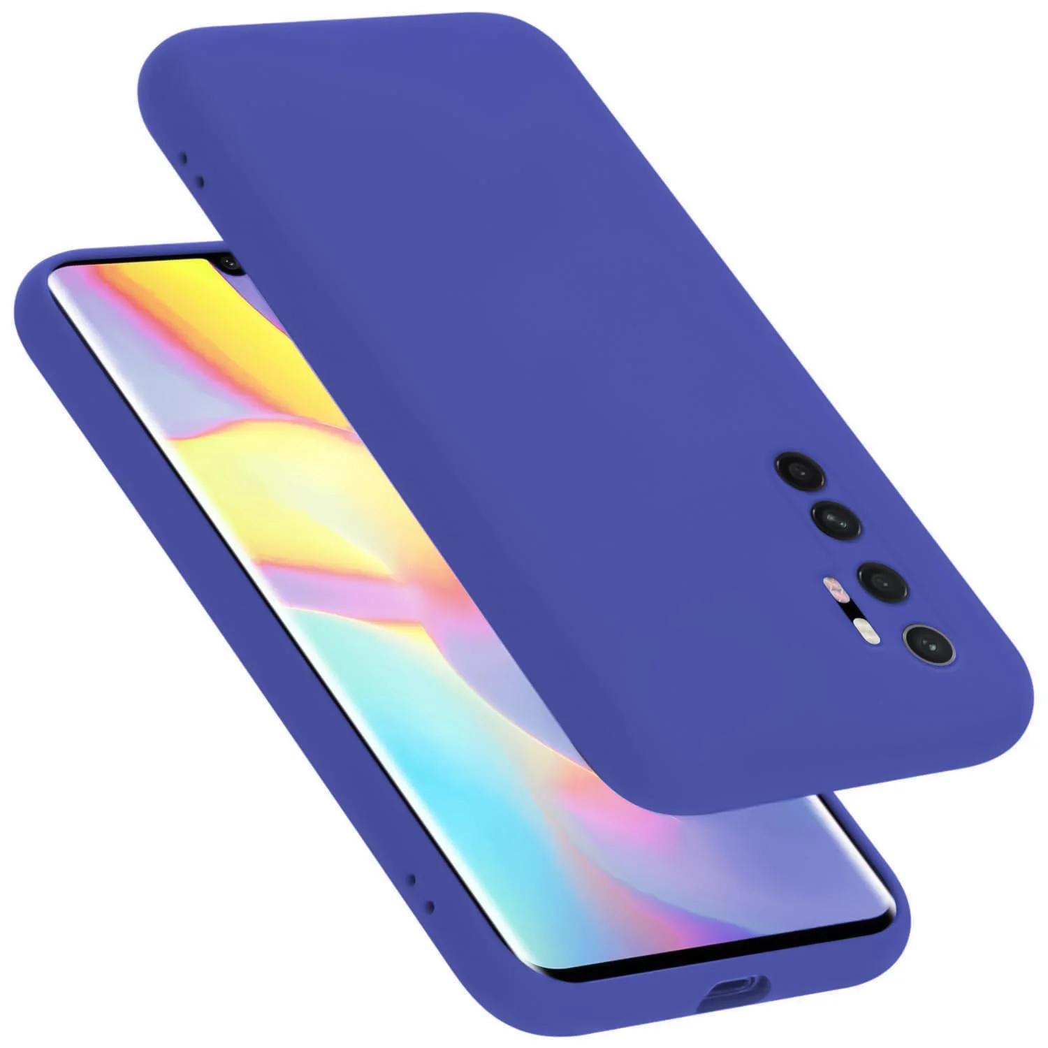 DL3 Mobilak Soft Silicone Protective Case for Xiaomi Mi Note 10 Lite with Microfiber Lining and Shockproof Design - Light Blue