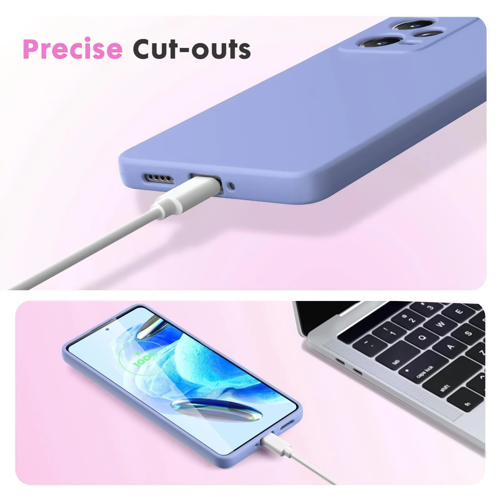 DL3 Mobilak Liquid Silicone Protective Case with Soft Microfiber Lining with Full Camera Protection for Xiaomi Redmi Note 12 Pro Plus 5G - Baby Blue