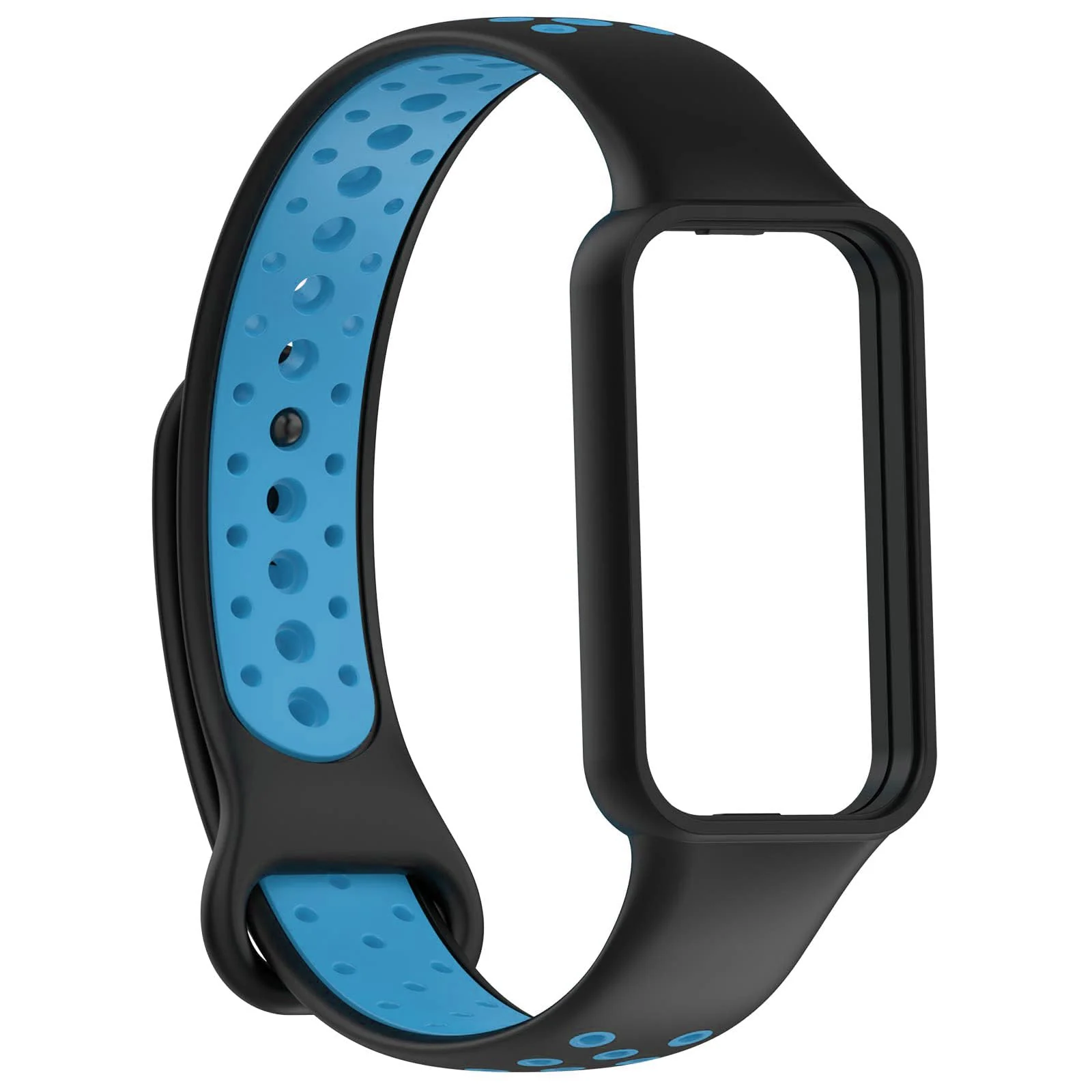 DL3 Mobilak Smart Watch Strap for Xiaomi Redmi Band 2, Sport Silicone Watch Band Wrist Strap, Replacement Bracelet Wristband Wrist Strap for Xiaomi Redmi Smart Band2 Accessories - Black Blue