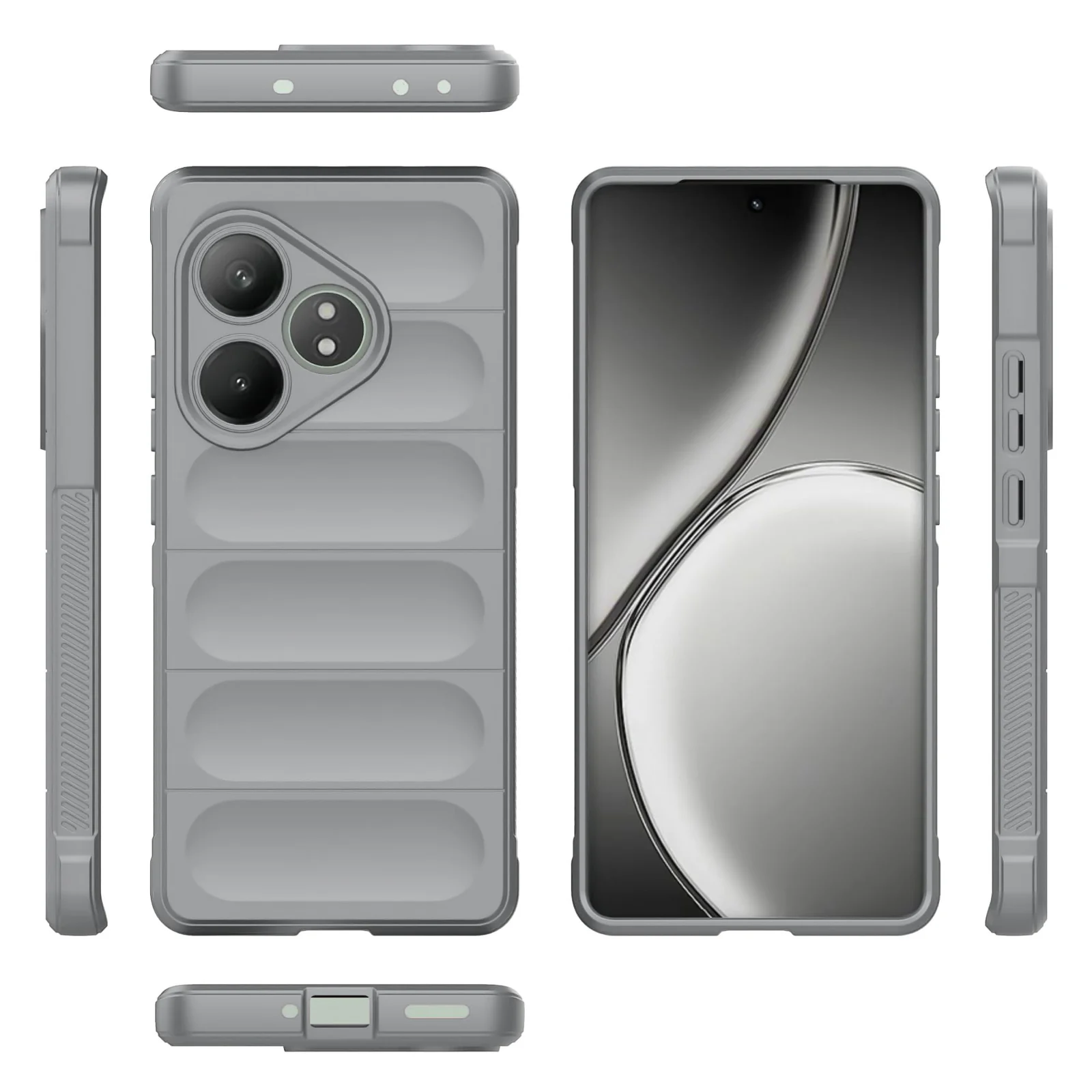 DL3 Mobilak Flexible Silicone and TPU Protective Case with Camera Protection for realme GT6 / GT Neo6 / GT Neo 6 SE / GT 6T - Gray