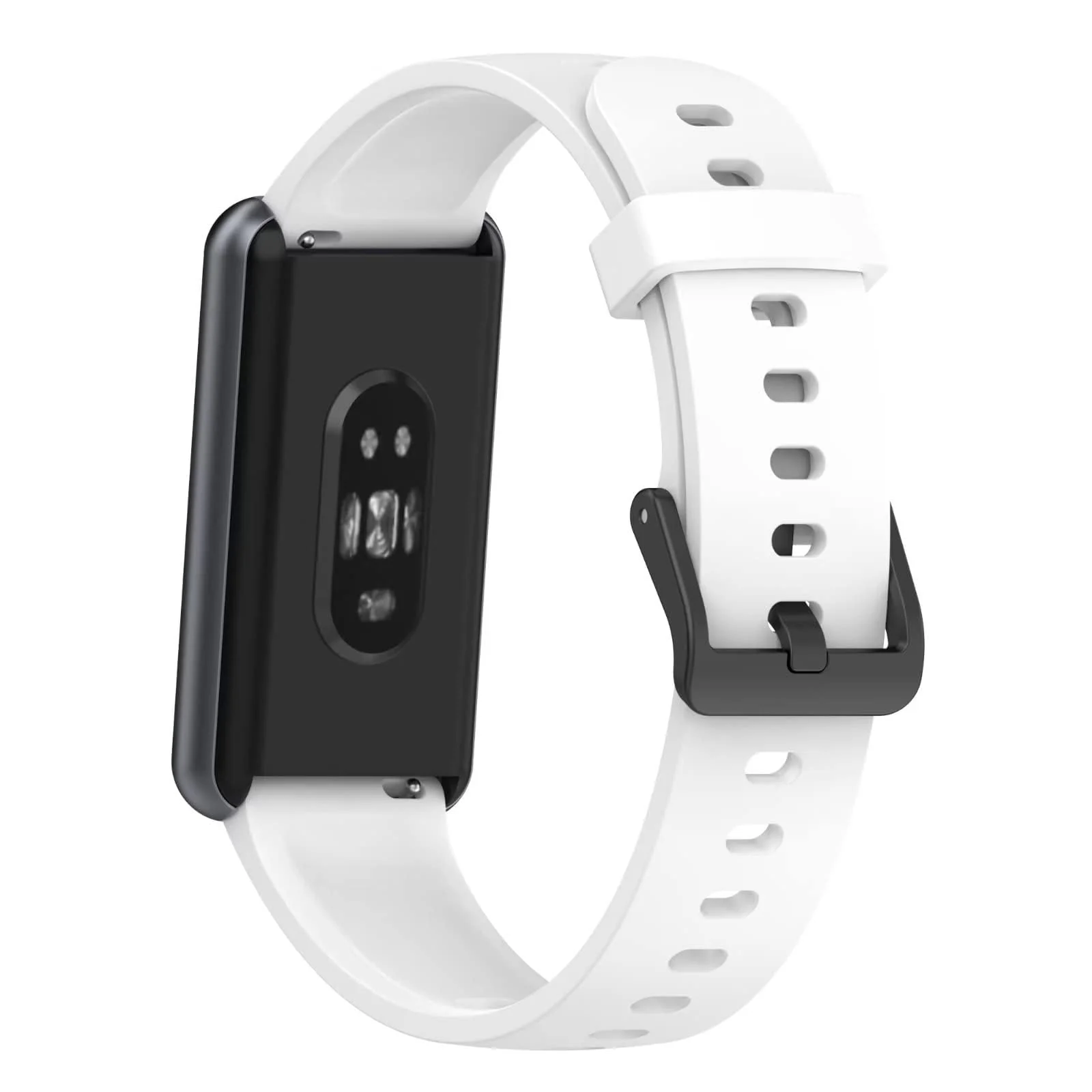 DL3 Mobilak Silicone Strap for realme Band 2, [Breathable] Soft Silicone Replacement Strap for Men and Women, Pin Buckle Design, for realme Band2 - White