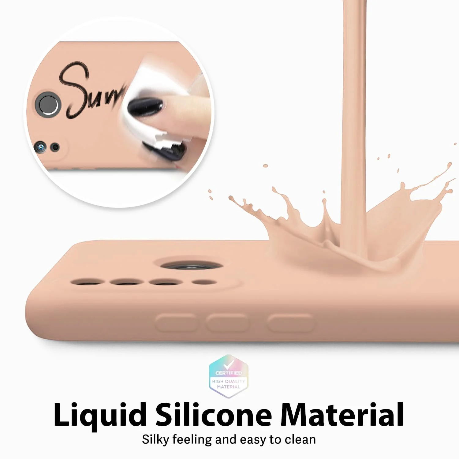 DL3 Mobilak Huawei P30 Lite/Nova 4E Case, Soft Flexible Silicone Gel Rubber Bumper Cover, Full Body Shockproof Protective Phone Case - Light Orange