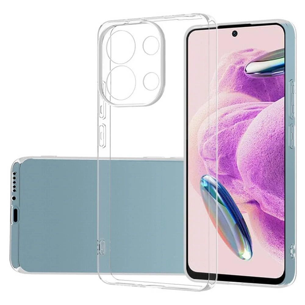 DL3 Mobilak Case Compatible with Xiaomi Redmi Note 13 4G (Not Fit 5G) Case Crystal Soft TPU Gel Case Flexible Silicone Anti-Scratch Camera Protection TPU Cover - Clear