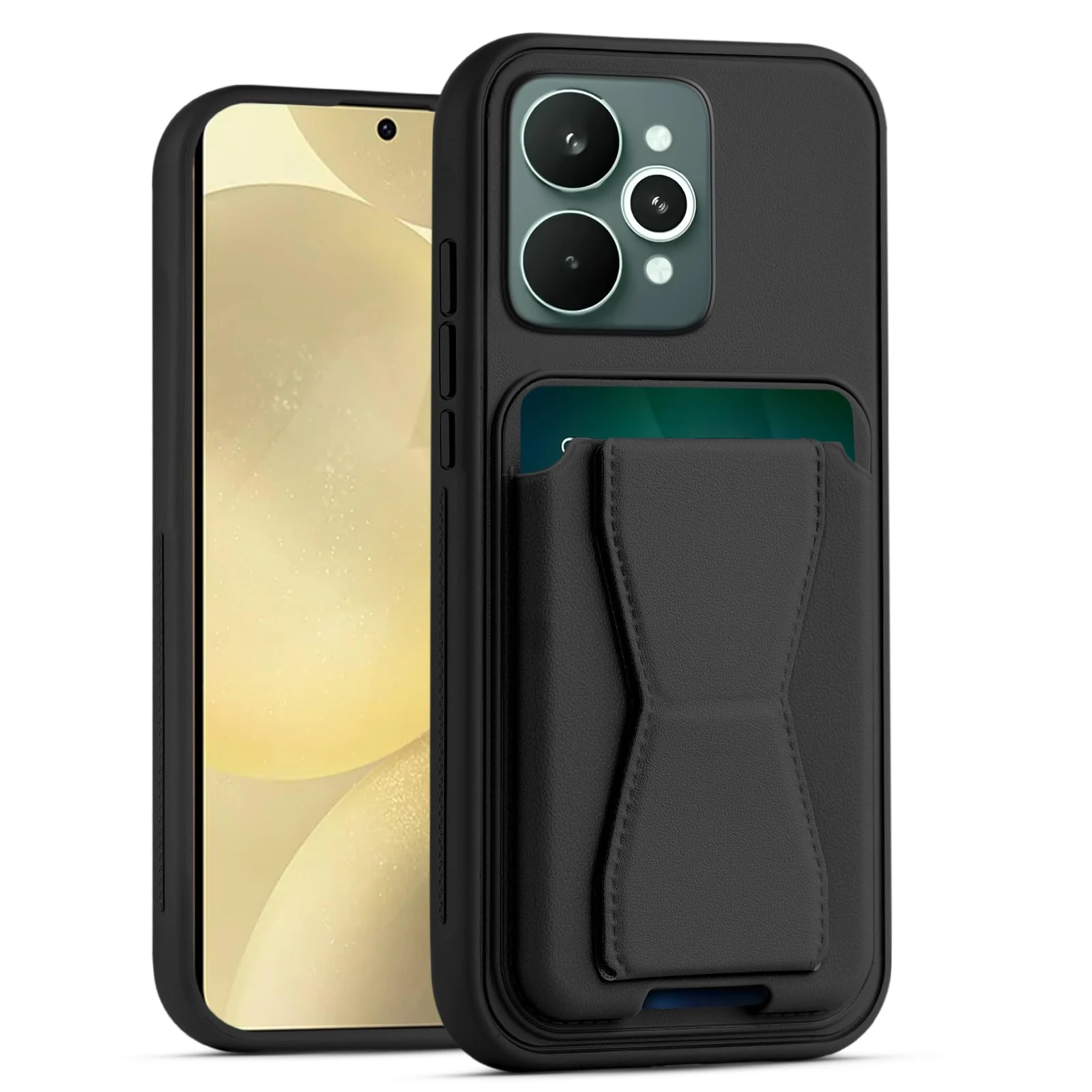 Dl3 Mobilak Leather Wallet Case Compatible with Realme 15 Pro 5G, Leather Back Cover With TPU Frame, Shockproof Protective Phone Case with Card Holder Stand - Brown