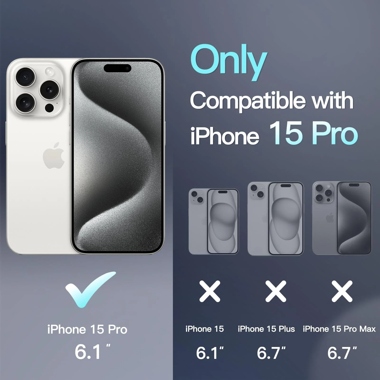DL3 Mobilak Clear TPU Case for iPhone 15 Pro (6.1 Inch), Compatible with MagSafe accessories, Shock-absorbing protection, Anti-fingerprint finish - Black