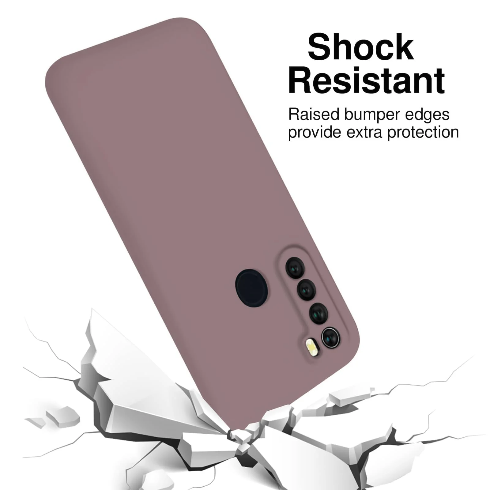 DL3 Mobilak Soft Silicone Protective Case for Xiaomi Redmi Note 8 with Microfiber Lining and Shockproof Design - Cashmere