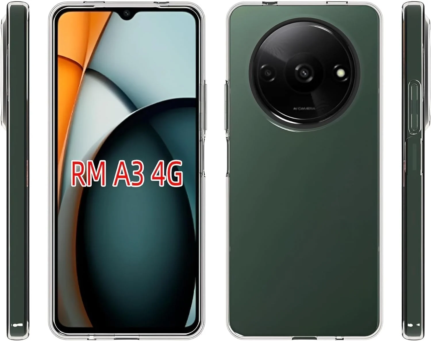 DL3 Mobilak Case Compatible with Xiaomi Redmi A3 Case Crystal Soft TPU Gel Case Flexible Silicone Anti-Scratch Camera Protection TPU Cover - Clear