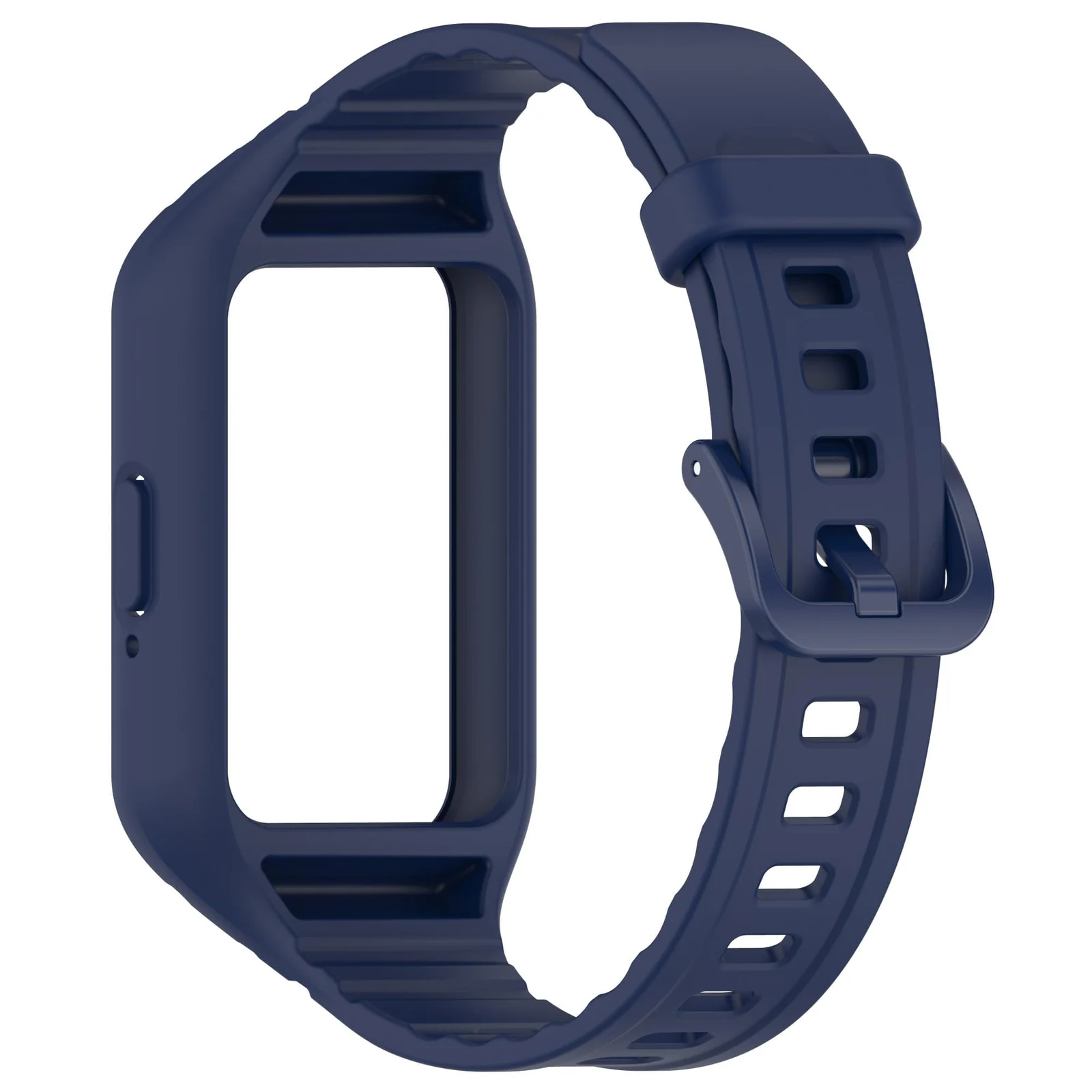 DL3 Mobilak Strap Compatible with Samsung Galaxy Fit 3 SM-R390, Silicone Sport Band Replacement Watchband with Bumper Case for Samsung Galaxy Fit 3, Adjustable Wristband - Dark Blue