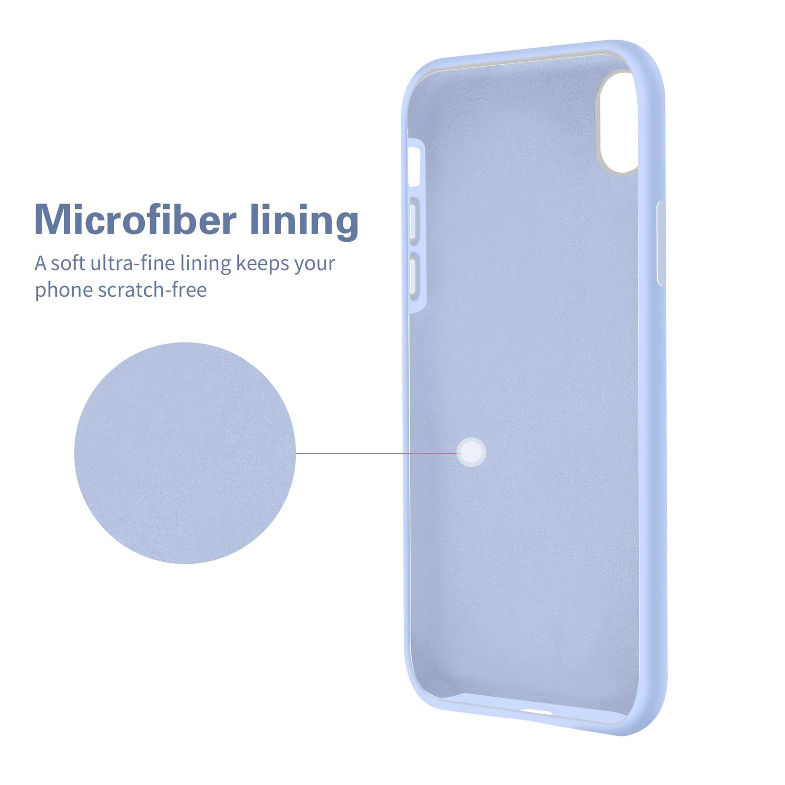 DL3 Mobilak Liquid Silicone Protective Case with Soft Microfiber Lining for iPhone XS Max - Baby Blue