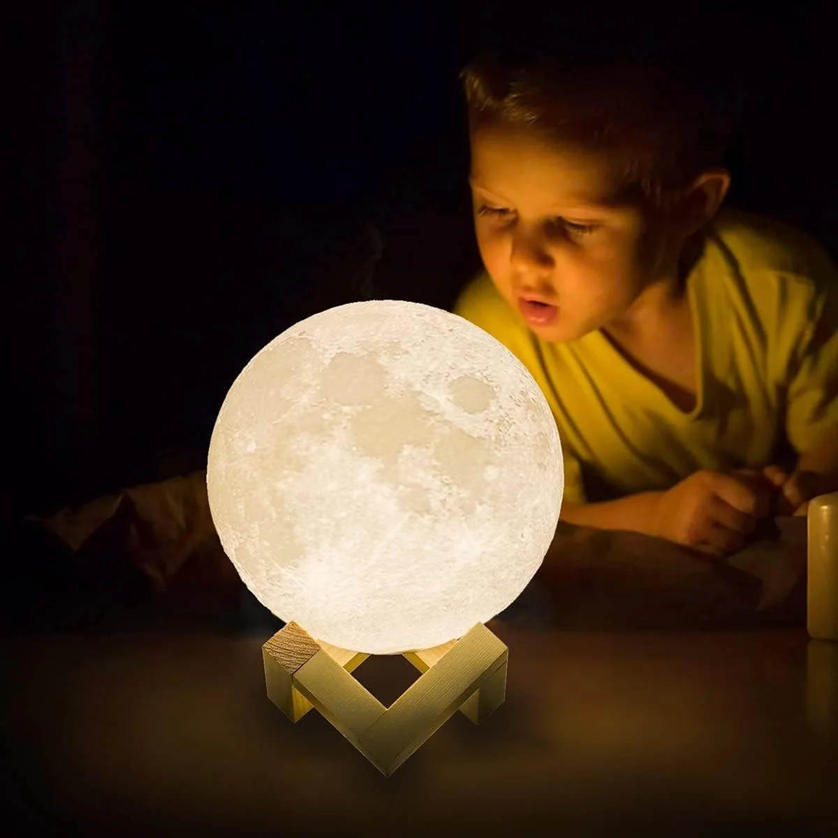 Mobigon 1500ML Air Humidifier 3D Moon Lamp light Diffuser Aroma Essential Oil USB Ultrasonic Humidificador Night Mist Purifier - White