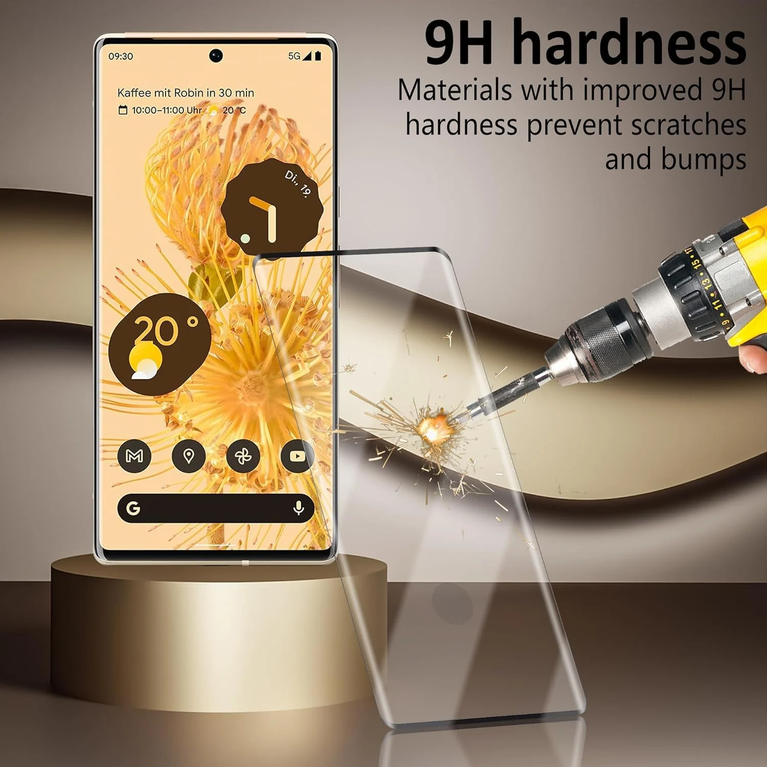 DL3 Mobilak Screen Protector for Google Pixel 6 Pro, Tempered Glass Screen Saver Premium HD Protective, Scratch Resistant, NO-Bubble, 9H Hardness, Full Coverage Film - Clear