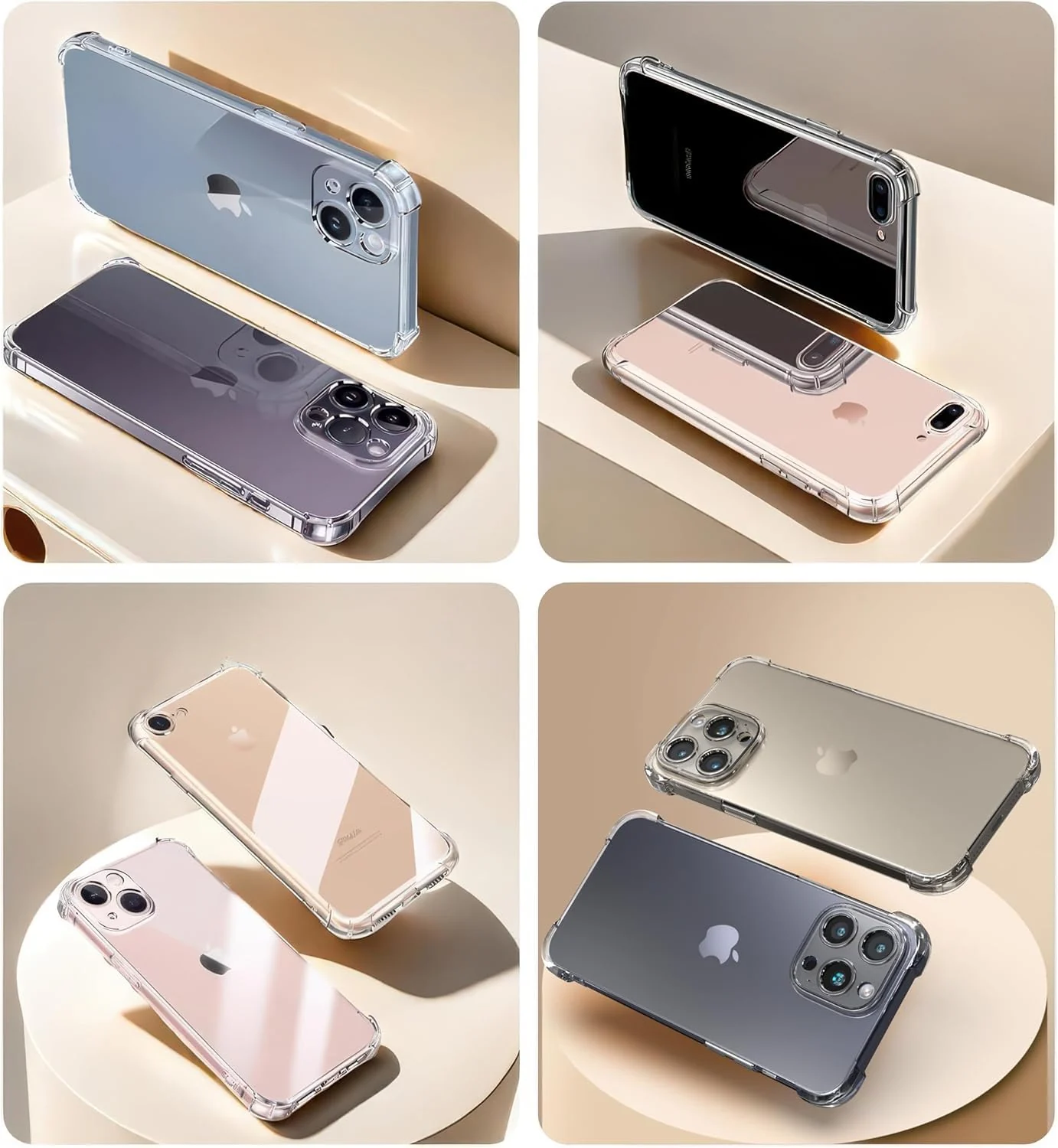 DL3 Mobilak Case Compatible with iPhone 12 Pro Max 6.7, Cover Silicone Transparent TPU Gorilla Anti-shock Shockproof Corners - Clear