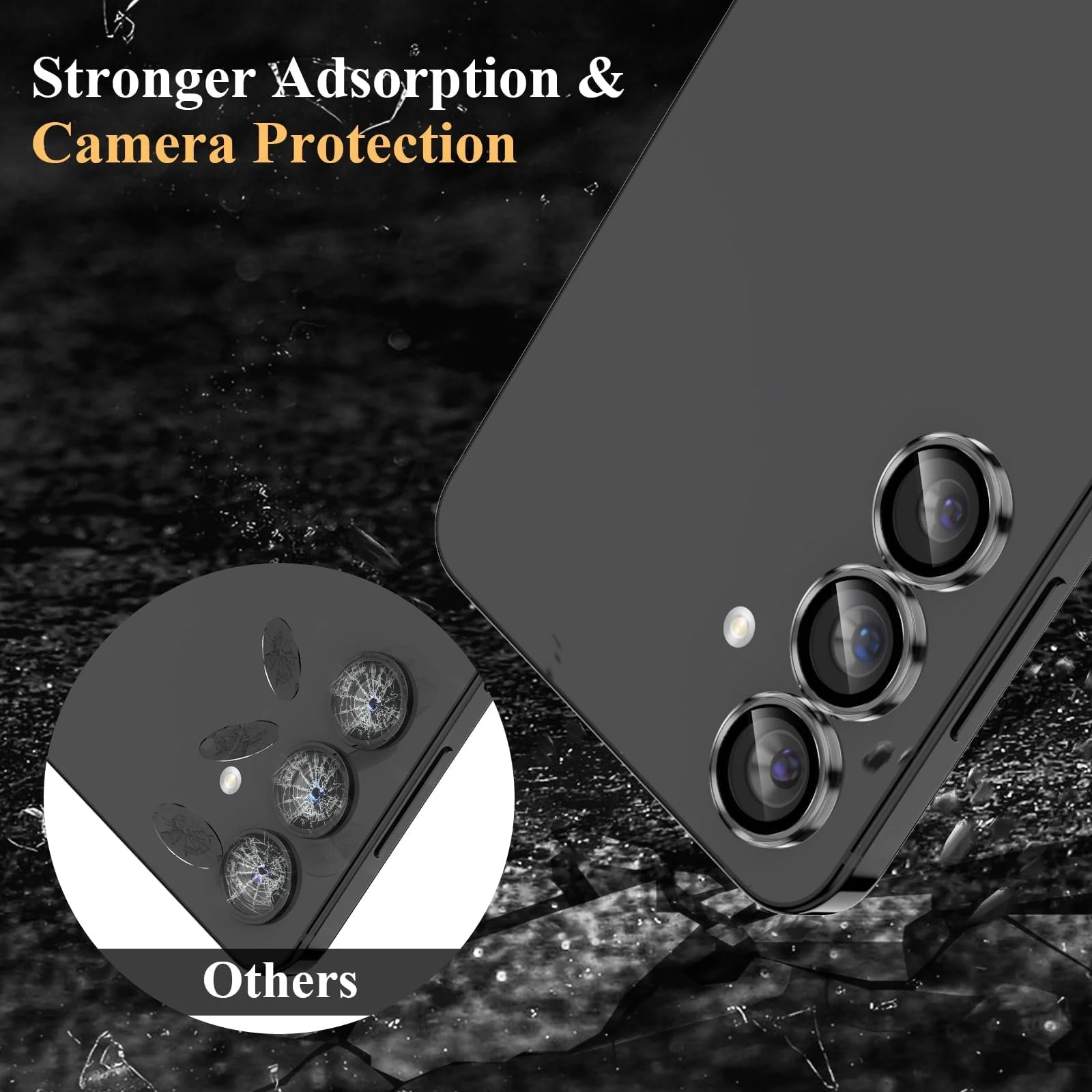 DL3 Mobilak Camera Lens Protector For Samsung Galaxy A14 / Galaxy A24 / Galaxy A34 Camera Lens Film Metal Ring Ultra HD, 9H Hardness, Scratch Resistance Camera Lens Protective Film - Clear