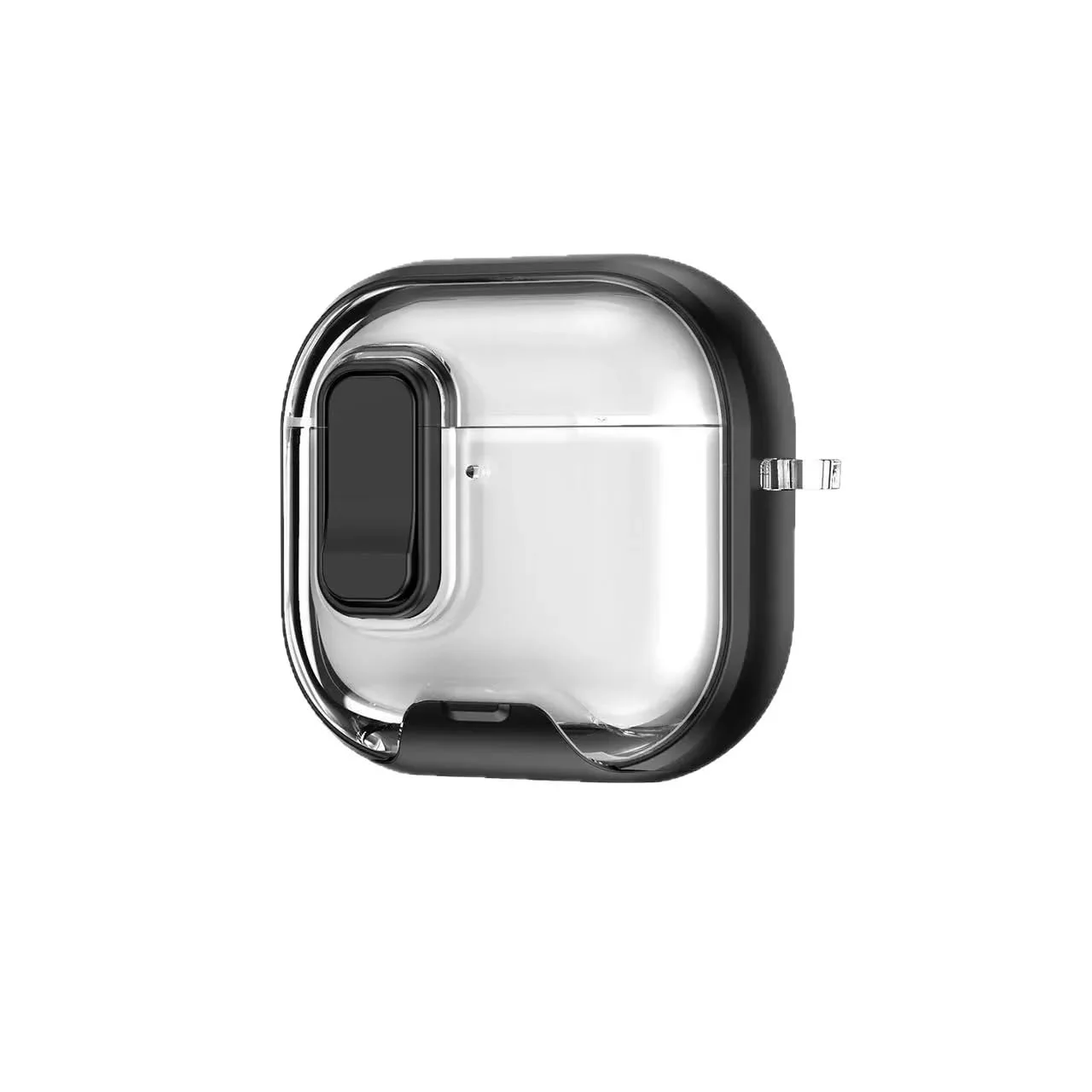 MOBIGON Locking Protective Case with Carabiner for AirPods Pro 1 / 2, Clear / Black