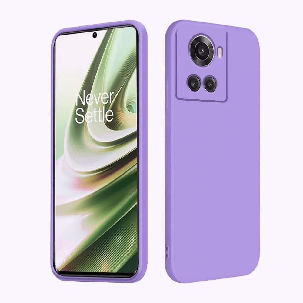 DL3 Mobilak OnePlus 10R Case, Soft Flexible Silicone Gel Rubber Bumper Cover, Full Body Shockproof Protective Phone Case - Lavender