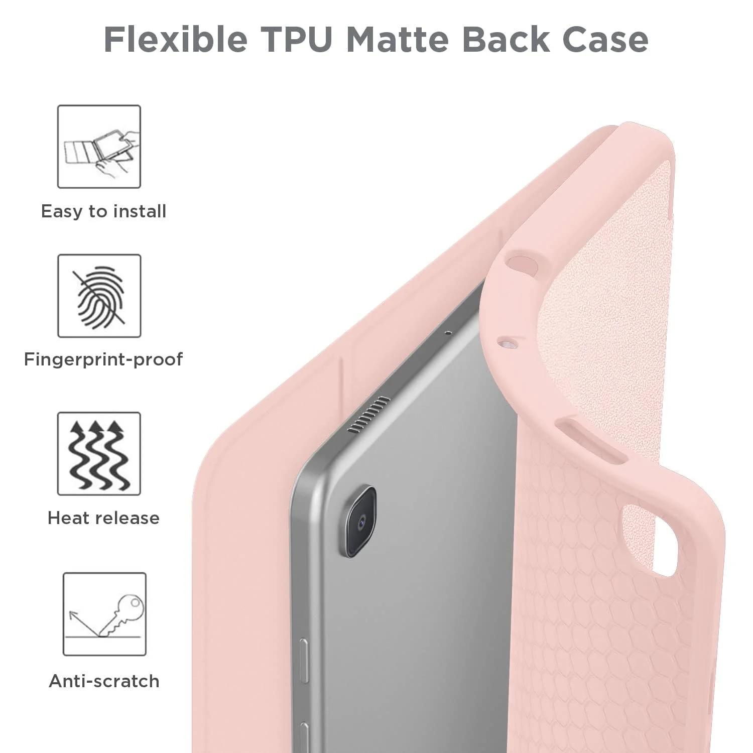 DL3 Mobilak Smart Case For Samsung Galaxy Tab S6 Lite 10.4 inch 2022 (SM-P613/P619) & 2020 (SM-P610/P615) with Pencil Holder, Soft TPU Smart Stand Back Cover Auto Wake/Sleep - Rose Gold