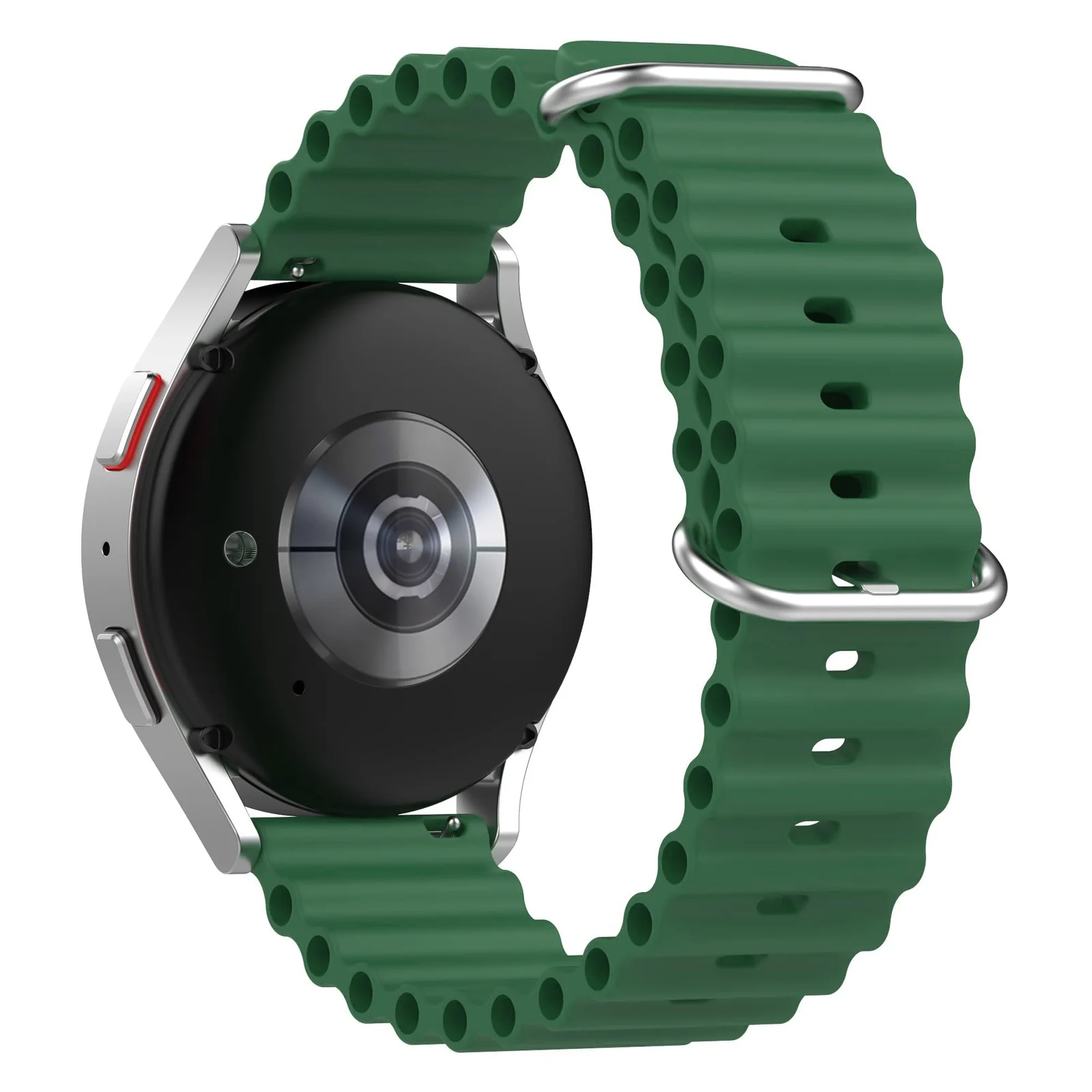 DL3 Mobilak 20mm Ocean Band for Samsung Galaxy Watch 7/6/5/4/FE Band 40mm 44mm/Galaxy Watch 6/4 Classic Bands 47mm 43mm 46mm 42mm/Watch 5 pro 45mm/3 41mm/Active 2, Adjustable Soft Silicone Sport Loop Ocean Strap - Green