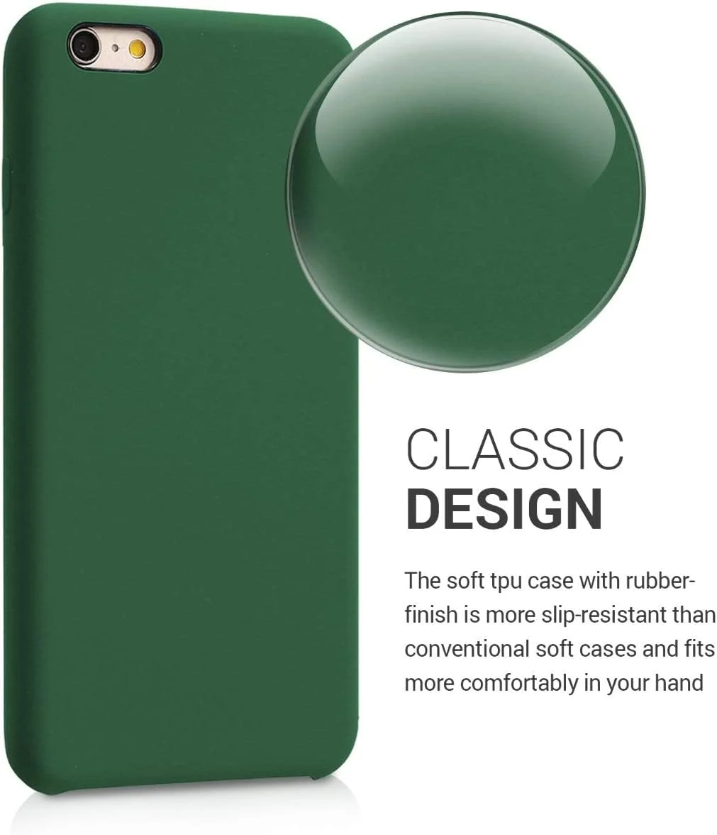 DL3 Mobilak Compatible with iPhone 6 Plus / 6S Plus Case, Liquid Silicone Case, Full Body Protective Cover, Shockproof, Slim Phone Case, Anti-Scratch Soft Microfiber Lining - Green