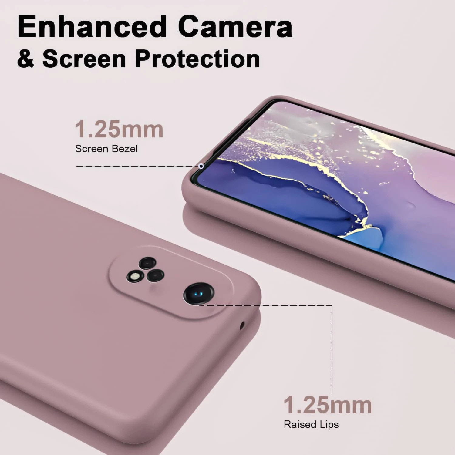 DL3 Mobilak Silicone Protective Case for OPPO Reno 8T 4G (Not 5G), Shock-absorbing protection, Scratch-resistant surface, Soft microfiber lining - Cashmere
