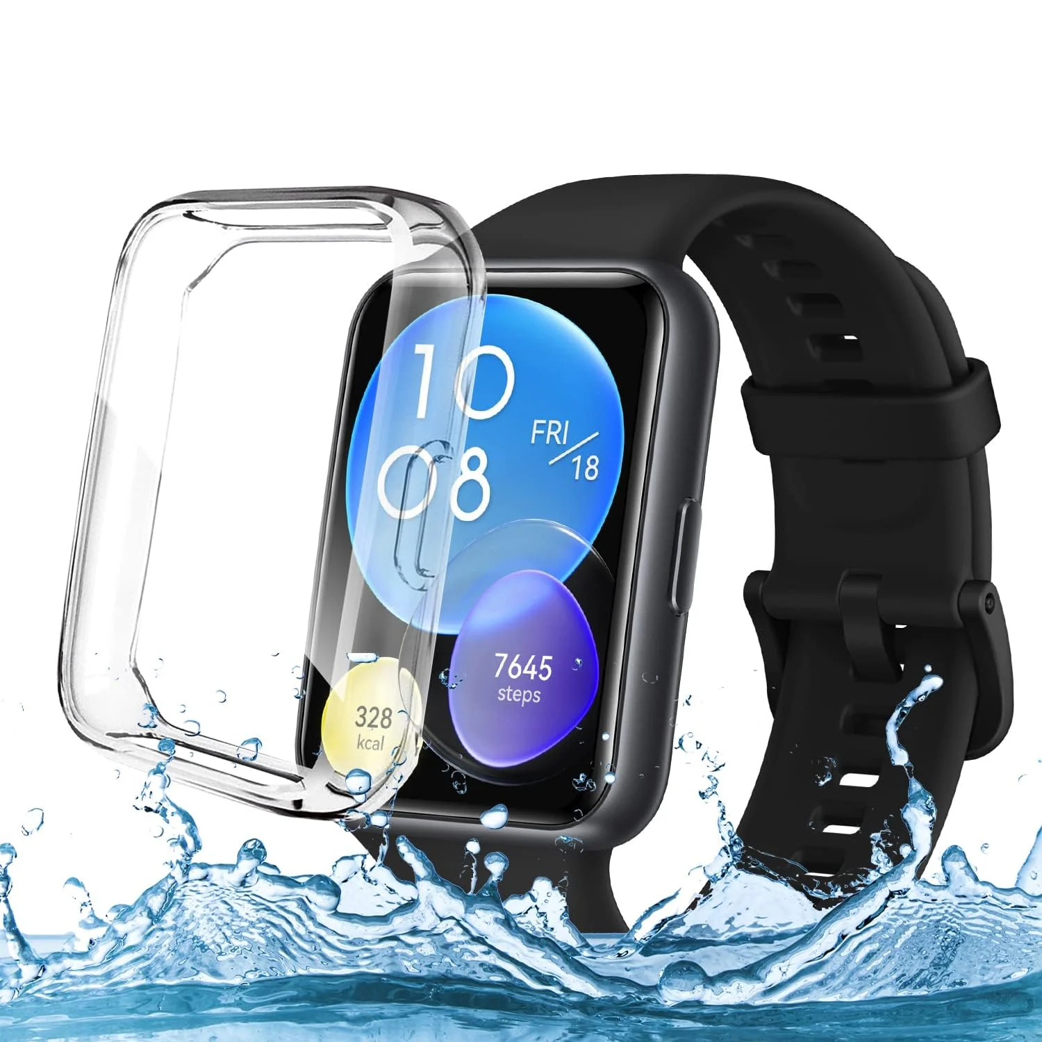 DL3 Mobilak Case Compatible with Huawei Watch Fit 2 Protective Case, Flexible TPU Full Protection Screen Protector Cover Scratch-Resistant Screen Protector Case For Huawei Fit 2 - Clear