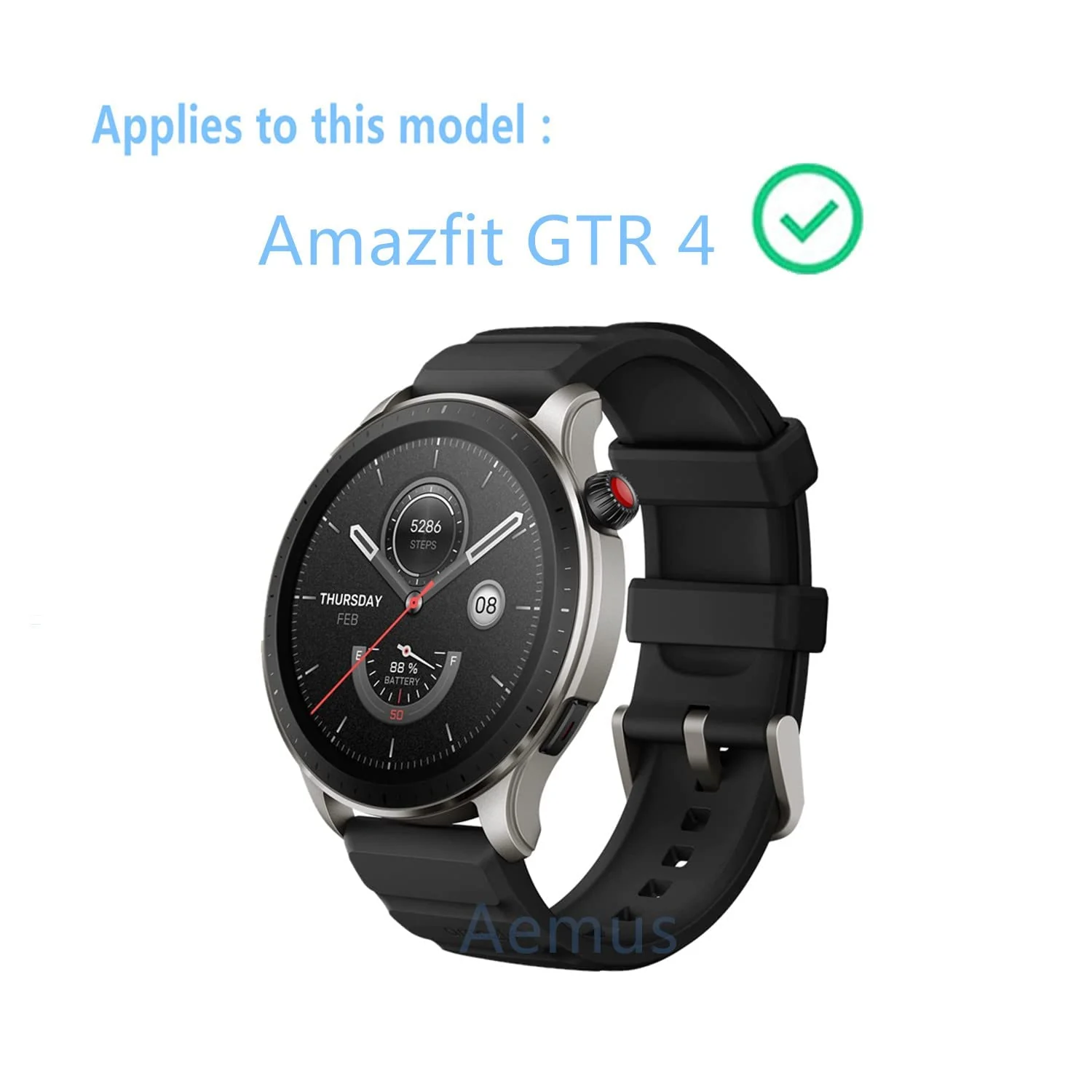 DL3 Mobilak Screen Protector For Amazfit GTR 4, 3D Curved Soft Edge Protective Film [Anti-Scratch] [Bubble Free] [Ultra Shatterproof] [High Sensitive] (Not Glass) - Black