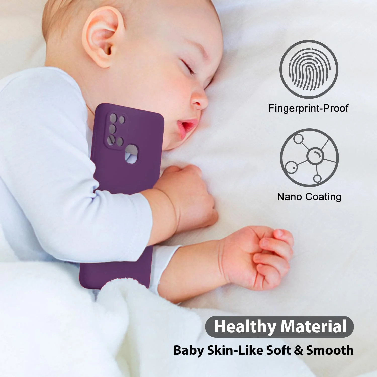 DL3 Mobilak Samsung Galaxy A21s Case, Soft Flexible Silicone Gel Rubber Bumper Cover, Full Body Shockproof Protective Phone Case - Violet