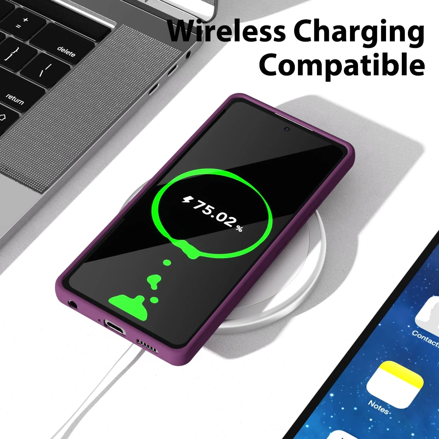 DL3 Mobilak Soft Silicone Protective Case for Samsung Galaxy A72 with Microfiber Lining and Shockproof Design - Violet