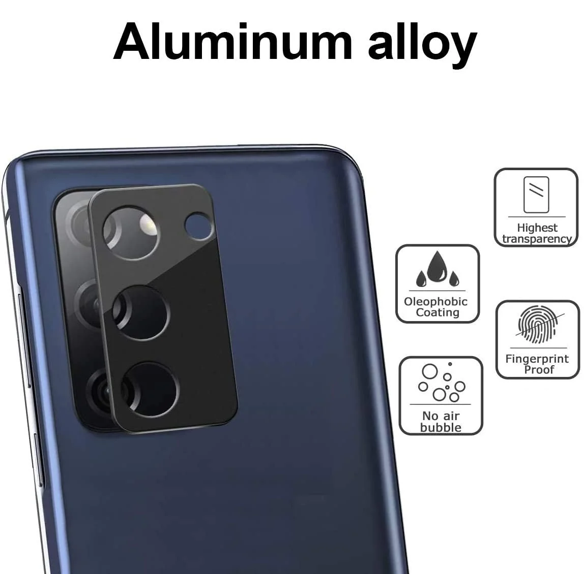 DL3 Mobilak Samsung Galaxy S20 FE 4G 5G 2020/2022 Camera Protector Tempered Glass Screen Protector HD [Full Coverage][Anti-Scratch] Drop Protection Ultra Clear/Thin Lens Protector Case - Black