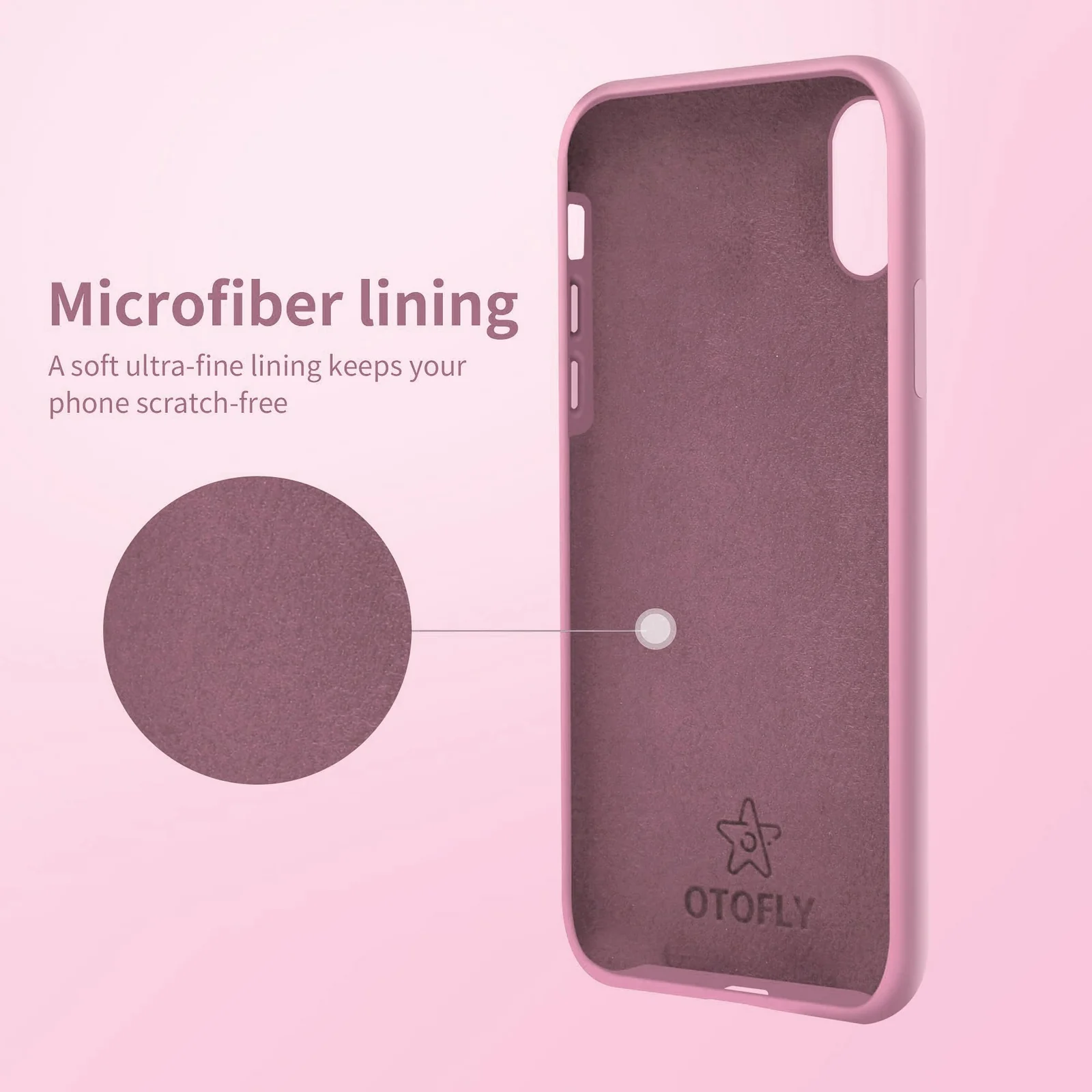 DL3 Mobilak Liquid Silicone Protective Case for iPhone XR with Camera Protection and Microfiber Lining - Pink 2