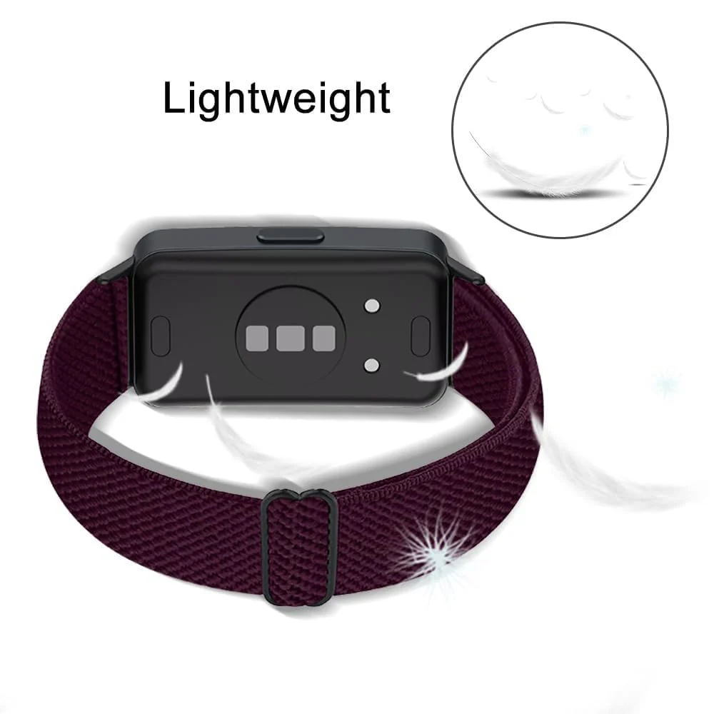 DL3 Mobilak Elastic Straps Compatible with Honor Band 6/Huawei Band 6 Pro/Huawei Band 6 Men Women, Adjustable Stretchy Bracelets Sport Nylon Replacement Bracelet - Wine Red