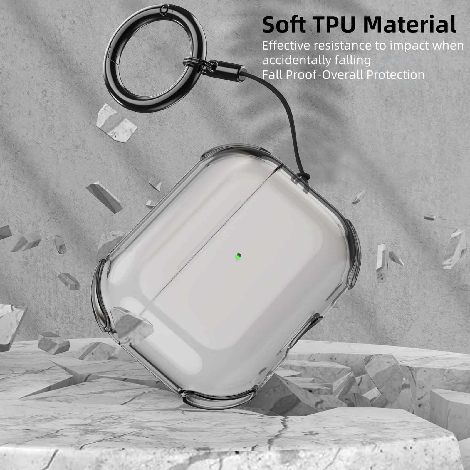 DL3 Mobilak AirPods Pro 3 (2025) Case, Clear TPU Material, Case Cover for Apple AirPod Pro 3nd Generation, Full-Body Protection, Lightweight, Anti-Scratch, Shockproof, Dustproof, Anti-Lost - Gray