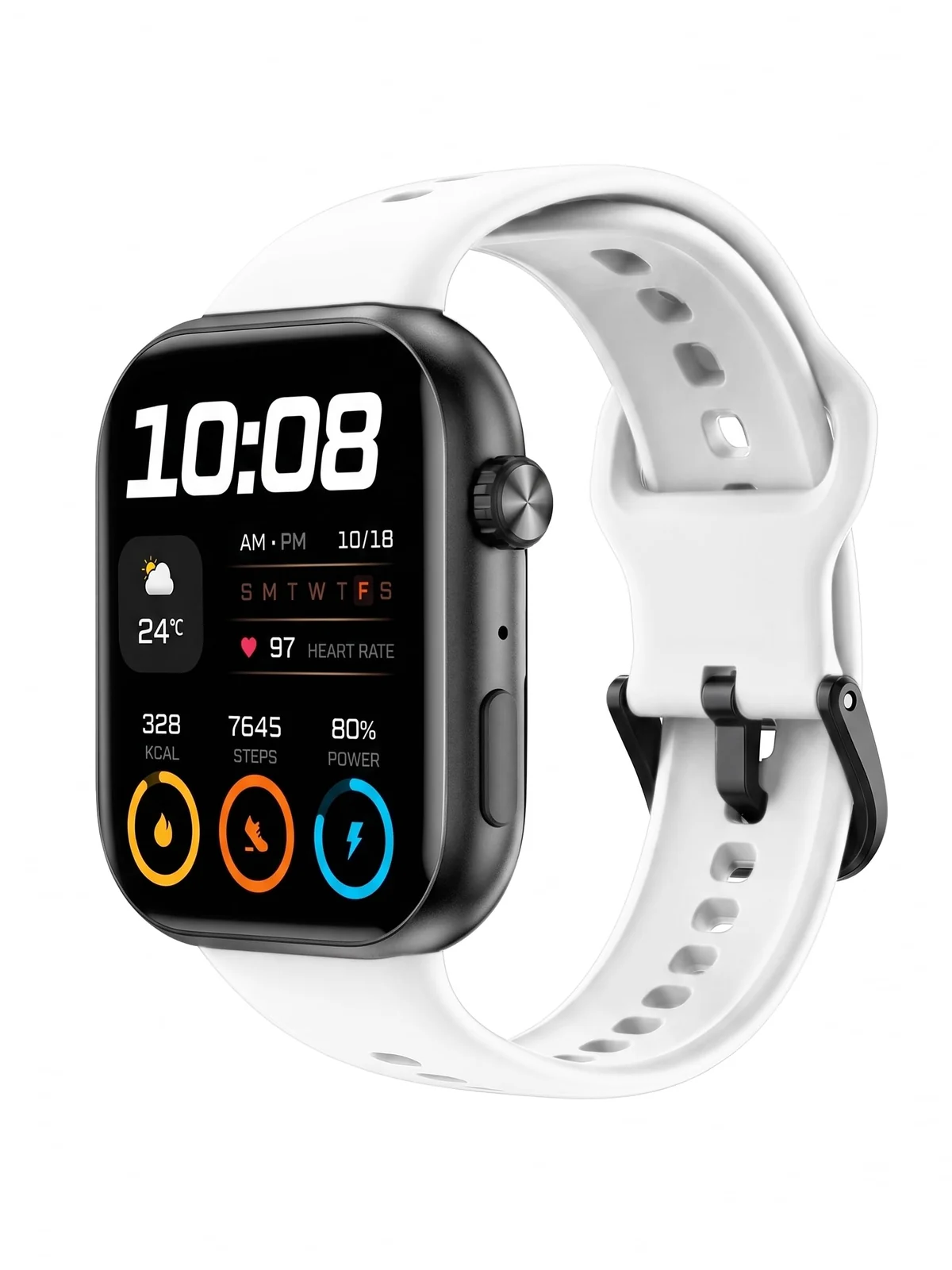 DL3 Mobilak Silicone Bracelet for HONOR Choice Watch 2i Strap, Soft Silicone Sport Replacement Strap for Women/Men, Adjustable Waterproof Sports Band for HONOR Choice Watch 2i - White