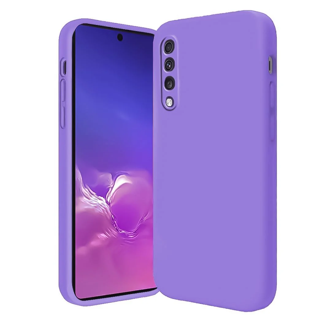 DL3 Mobilak Soft Silicone Protective Case for Samsung Galaxy A70 / A70s with Microfiber Lining and Shockproof Design - Light Purple