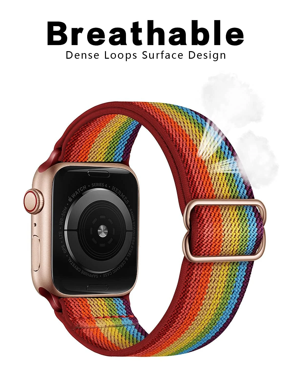 DL3 Mobilak Nylon Solo Loop Stretchy Straps For Apple Watch Band 49mm 45mm 44mm 42mm 41mm 40mm 38mm, Elastic Wristbands for iwatch Ultra 2 Series 9 8 7 6 5 4 3 2 1 (Multi Color, 42MM/44MM/45MM/49MM) - Black