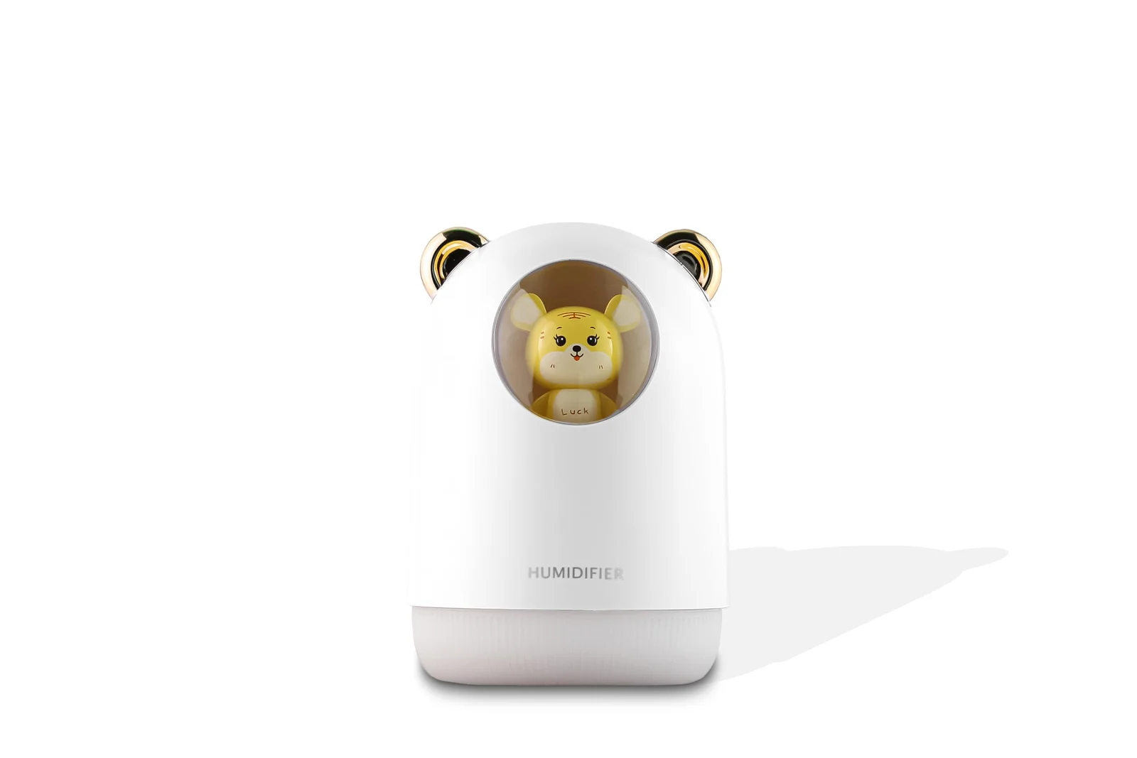Mobigon Wood Cool Mist Ultrasonic Humidifier for Room Moisture, Aroma Diffuser for Home, 300ml Essential Oil Diffuser with 7 Colorful Night Light, Auto Shut-Off, Home, Office, car - B.White