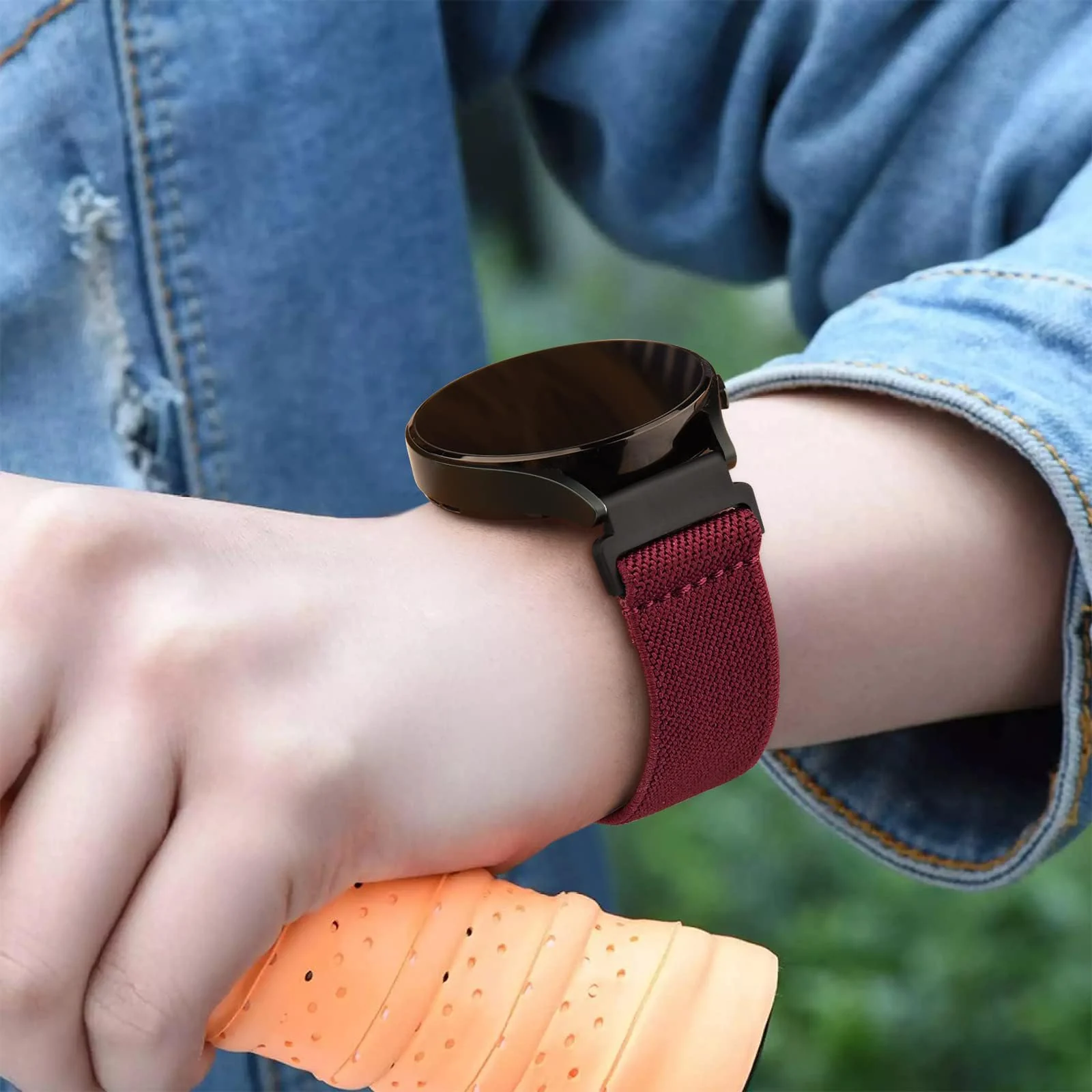 DL3 Mobilak Strap Nylon Loop 20MM Band For Samsung Galaxy Watch 7/6/5/4 40mm 44mm/Watch 5 Pro 45mm/S2 classic/active 2 40mm 44mm/Amazfi GTS 2/2e/3/3 Pro/4/GTS 2 Mini/3 Mini/4 Mini/Bip 3 - Black