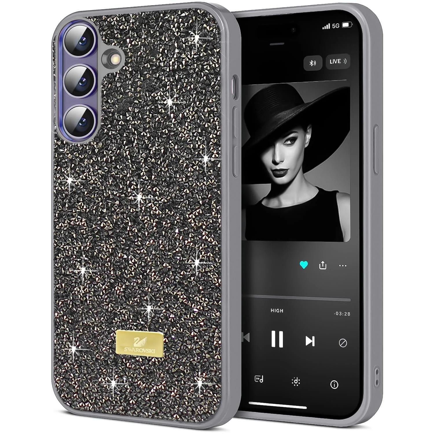 DL3 Mobilak Glitter Protective Case for Samsung Galaxy A37, Supports wireless charging, Shock-absorbing protection, Scratch-resistant surface
