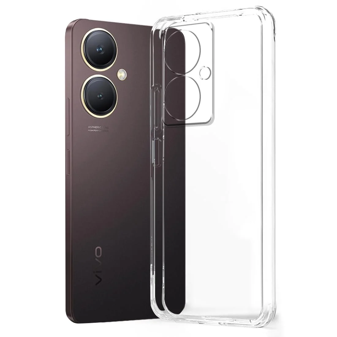 DL3 Mobilak Case Compatible with vivo Y27 4G Case Crystal Soft TPU Gel Case Flexible Silicone Anti-Scratch Camera Protection TPU Cover - Clear