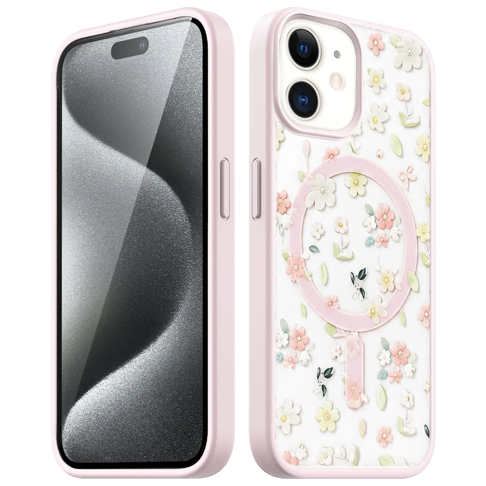 Dl3 Mobilak Magnetic Case for iPhone 11 6.1-Inch Compatible with MagSafe, Shockproof Phone Bumper Cover, Solid Color Matte TPU Frame, Anti-Scratch Clear Back - Black