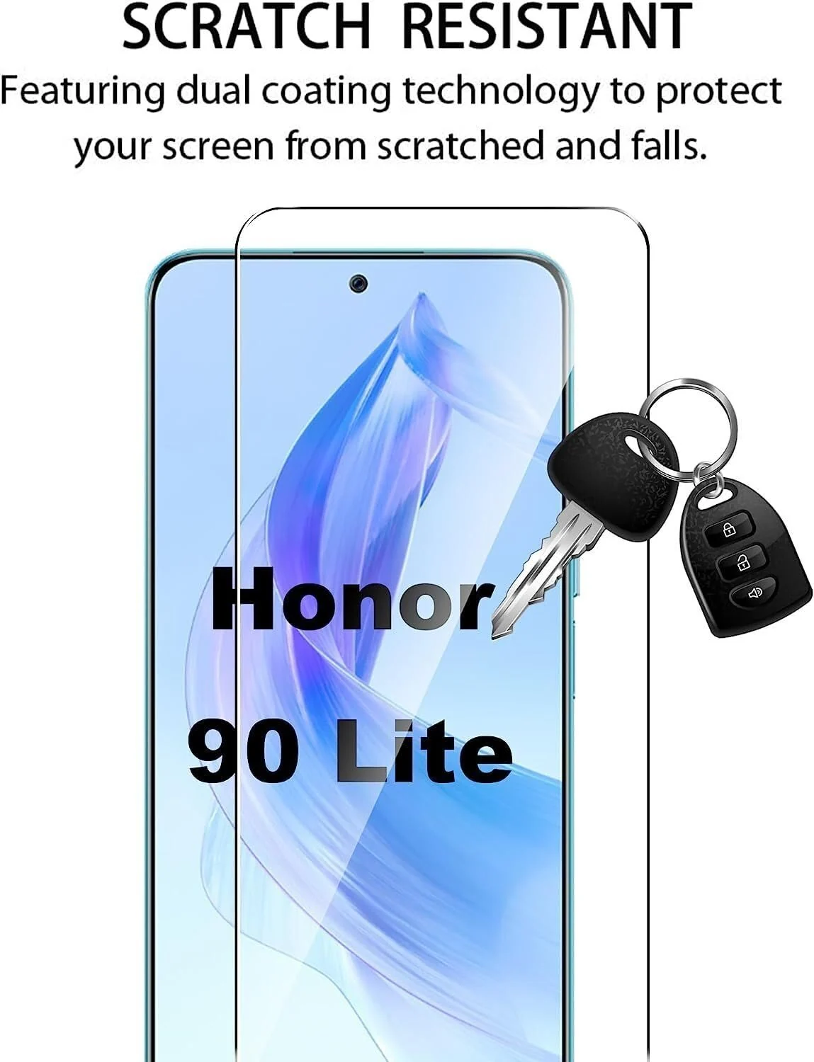 DL3 Mobilak 5D Full Glass Screen Protector For Honor 90 Lite 5G Black Frame - Clear