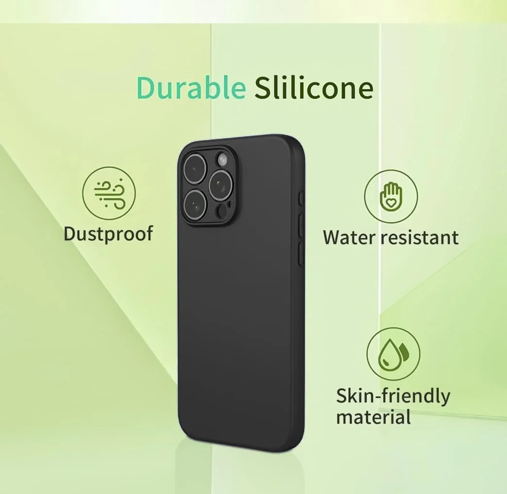 DL3 Mobilak realme C65 Case, Soft Flexible Liquid Silicone Gel Rubber Bumper Cover, Full Body Shockproof Protective Phone Case - Black
