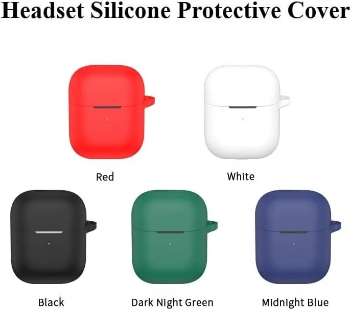 DL3 Mobilak Silicone Case Compatible with Oraimo Freepods Neo OTW-330S Earbuds, Soft Silicone Protective Case Cover, Shockproof Sleeve with Carabiner For Oraimo Freepods Neo OTW-330S - Red
