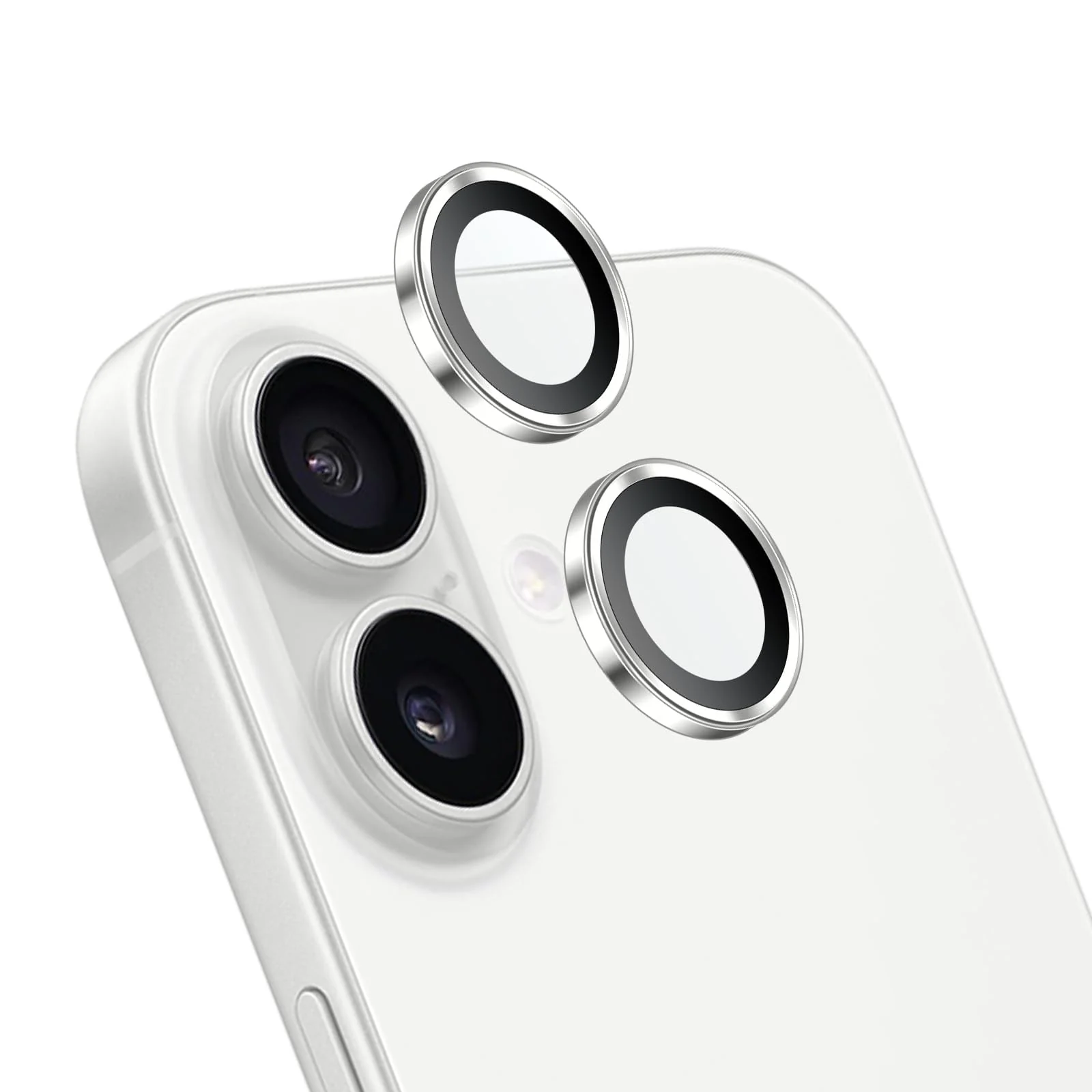 DL3 Mobilak Camera Lens Protector for iPhone 17 Accessories, 9H Tempered Glass Metal Individual Ring Camera Cover Screen Protector, Case Friendly, Anti Scratch - White