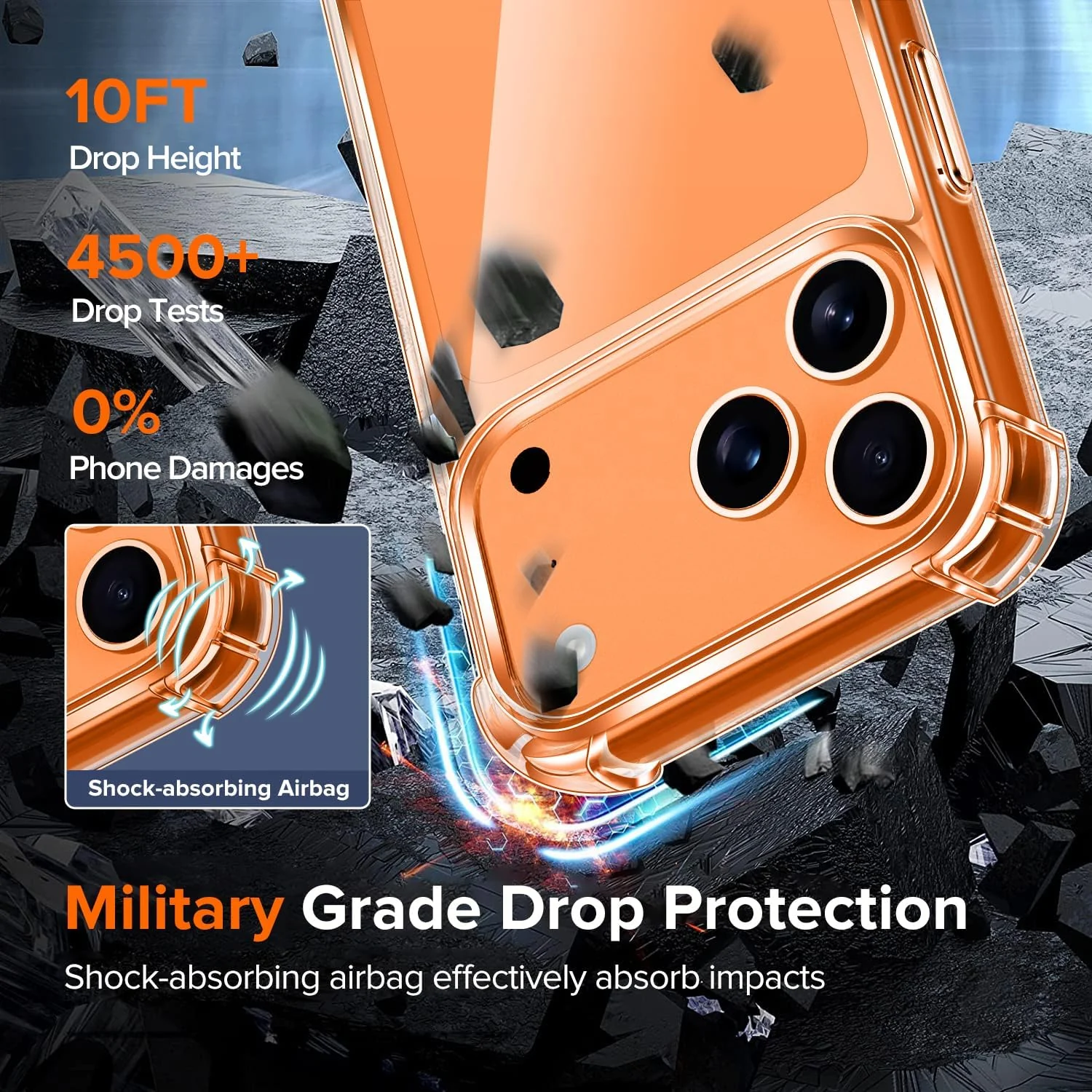 DL3 Mobilak Clear TPU Case for iPhone 17 Pro 6.3-Inch with, Camera protection, Shock-absorbing protection, Scratch-resistant surface - Clear